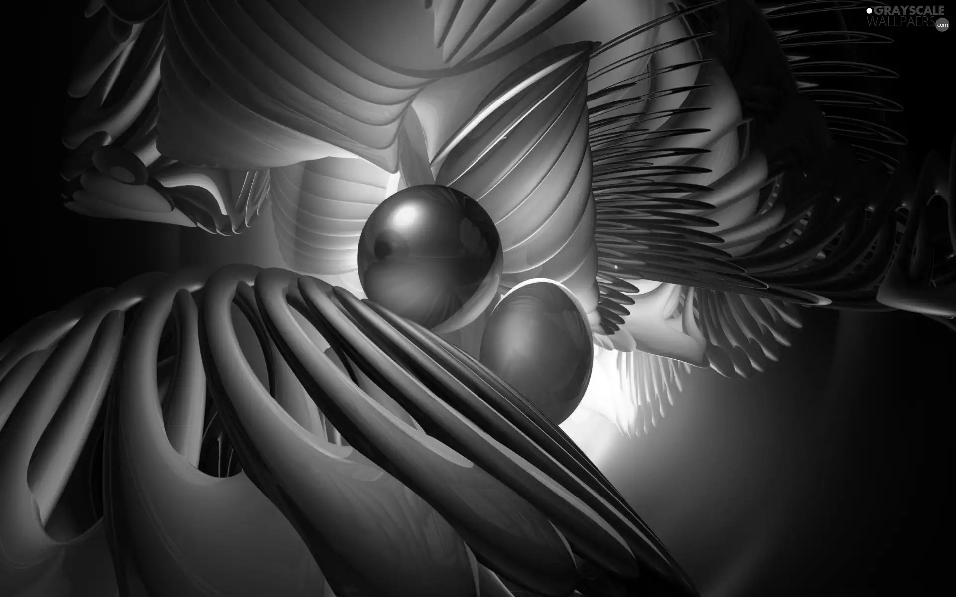 deep, olive, abstraction, 3D Graphics, light, Orbs