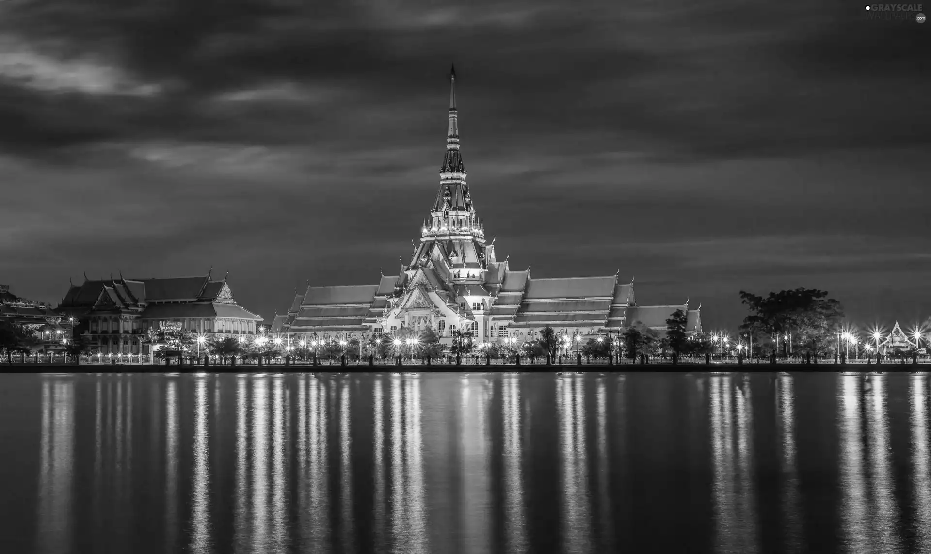 light, reflection, Buddhist, temple, Thailand