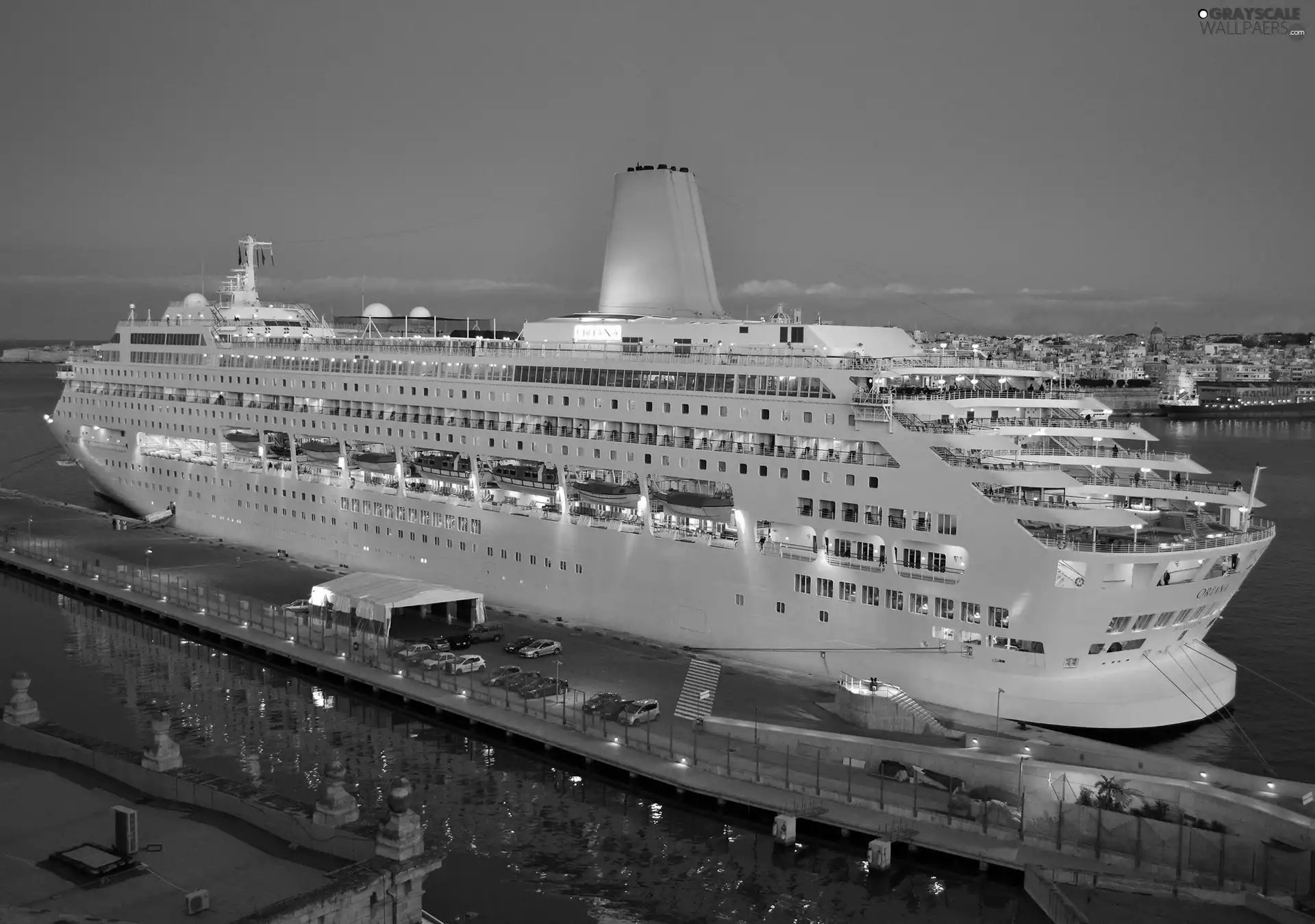 Ship, port, light, passenger