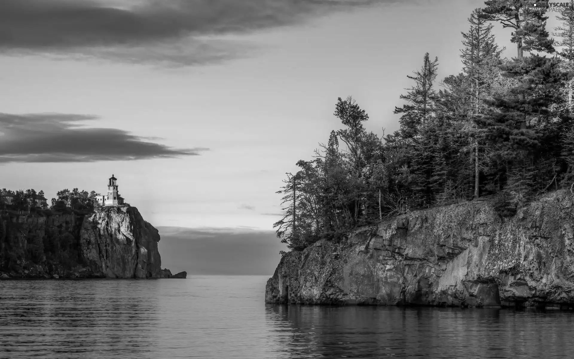 rocks, Minnesota, Lighthouse, maritime, forest, lake