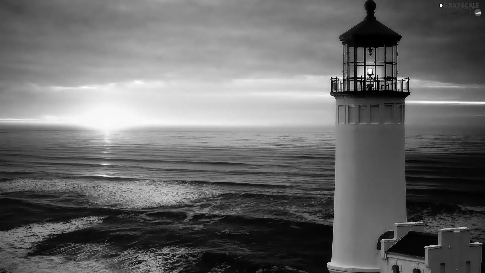 Lighthouse, maritime, west, sun, sea