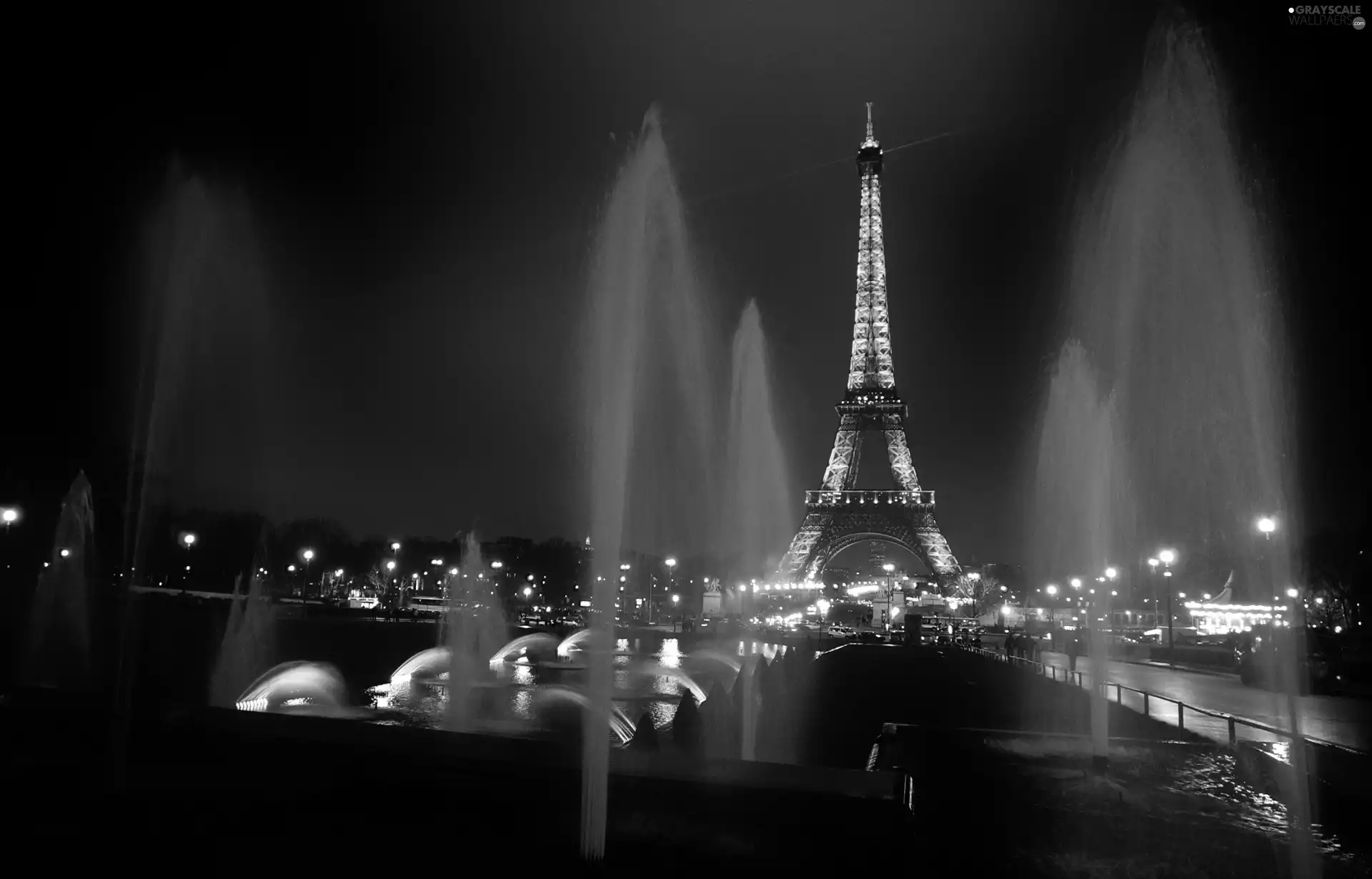 Night, Eiffla Tower, lighting