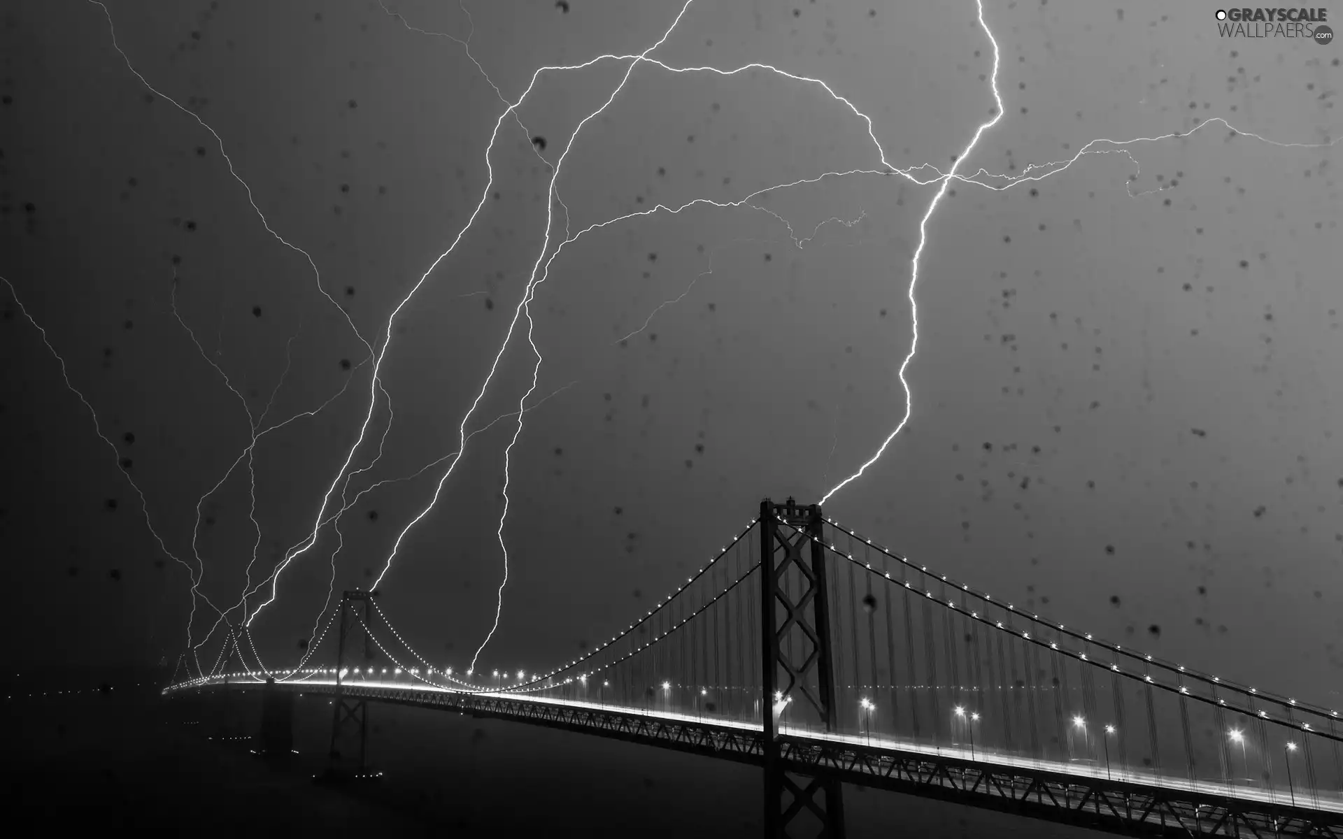 Lightning, bridge, Storm