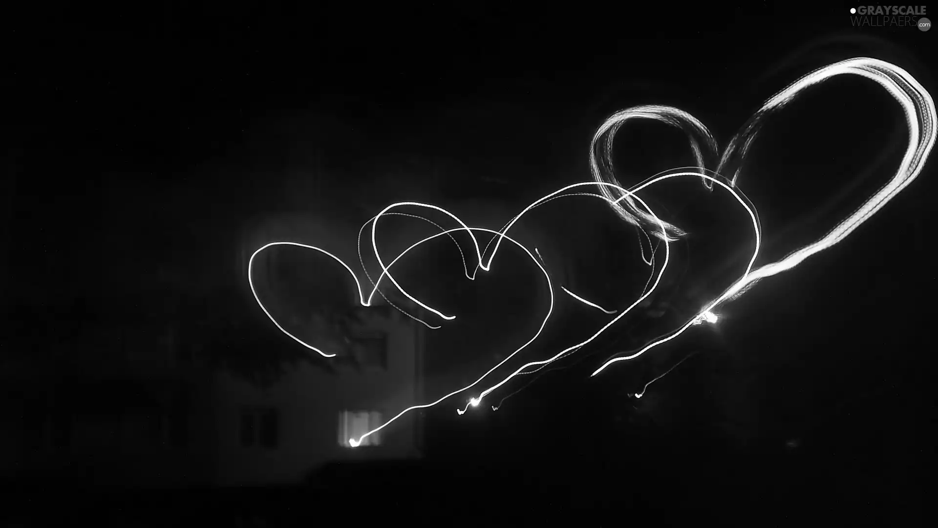 flash, ligh, Town, sun, heart, luminosity, Night