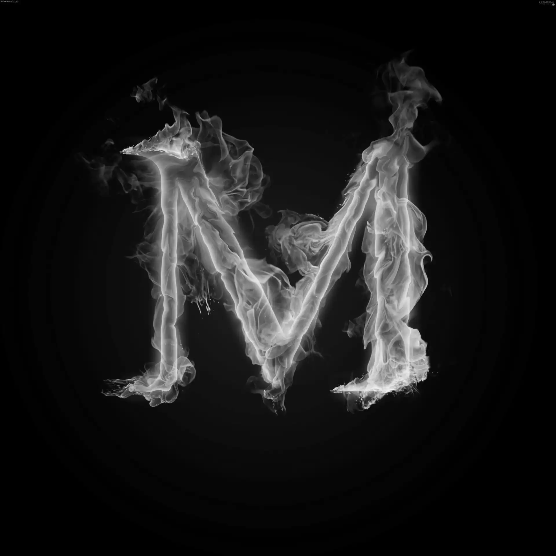 M, ignited, letter