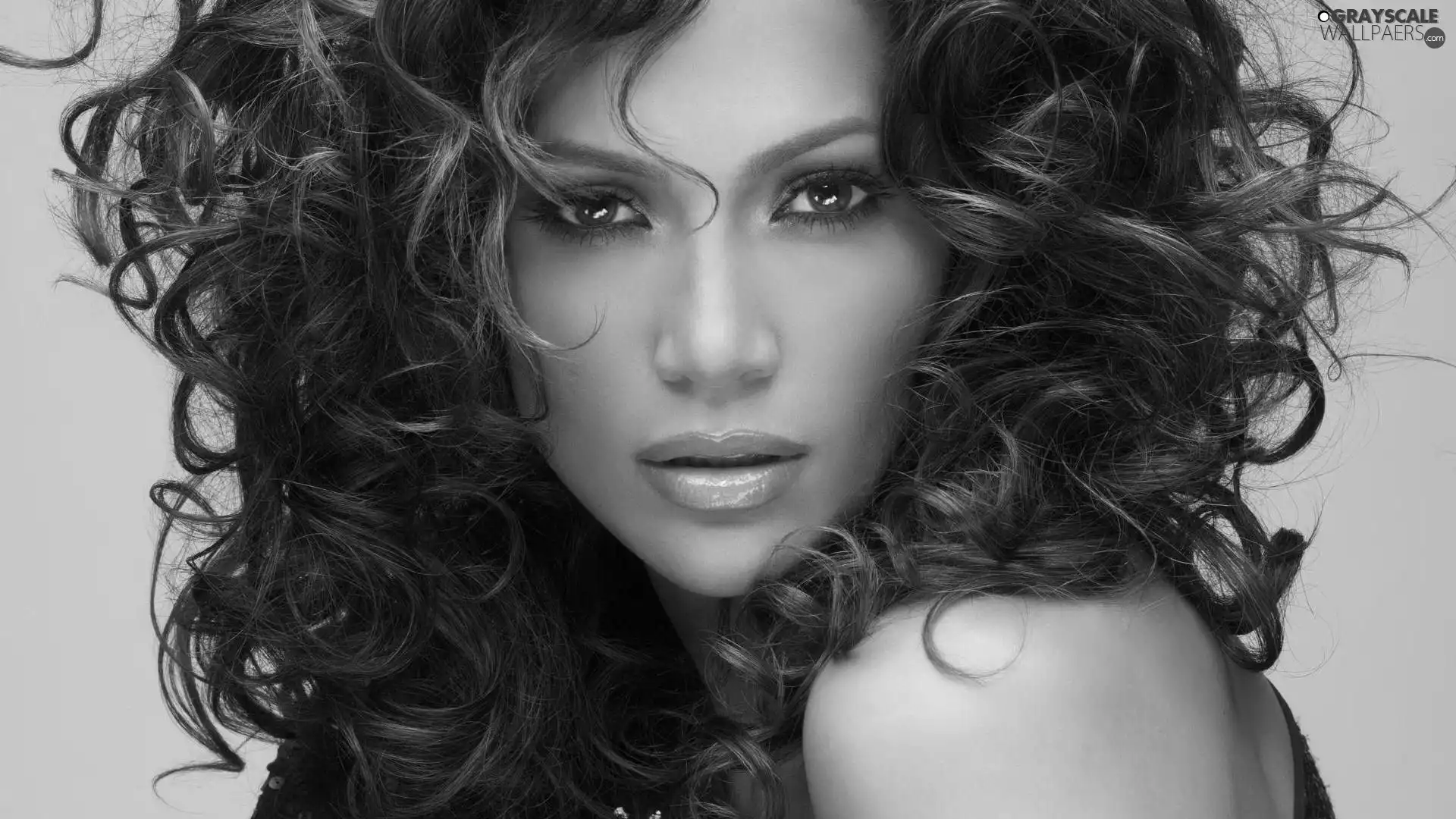 Women, curls, make-up, Jennifer Lopez