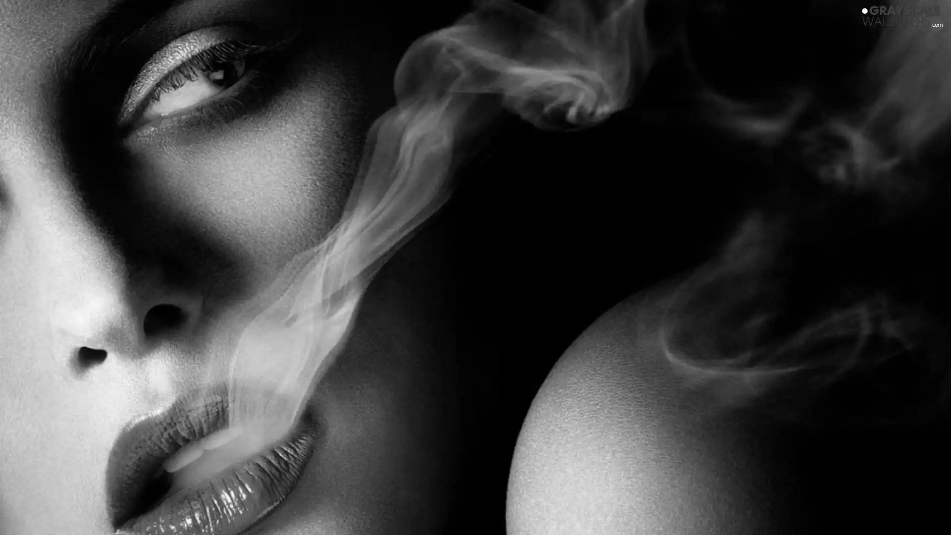 smoke, Women, make-up