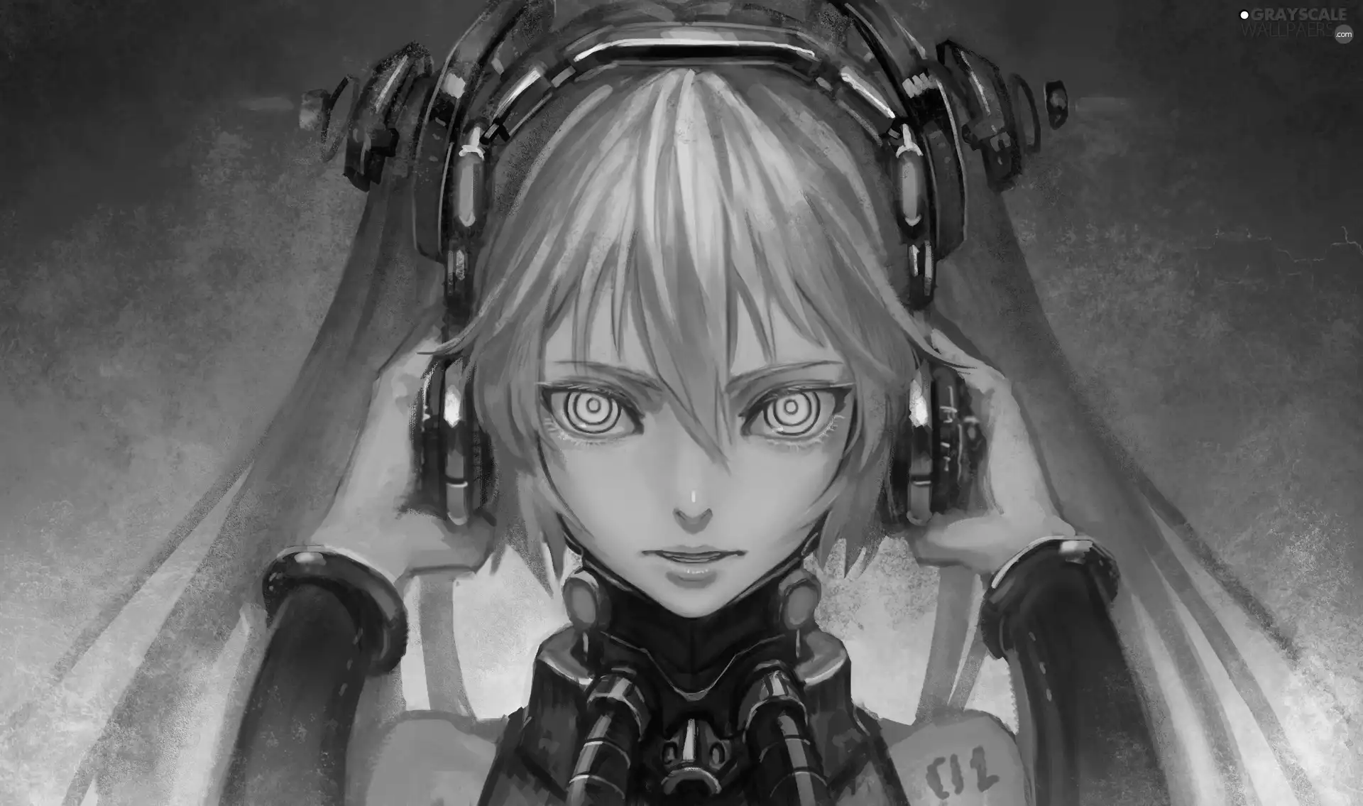 Manga, Anime, HEADPHONES, Drawing, girl