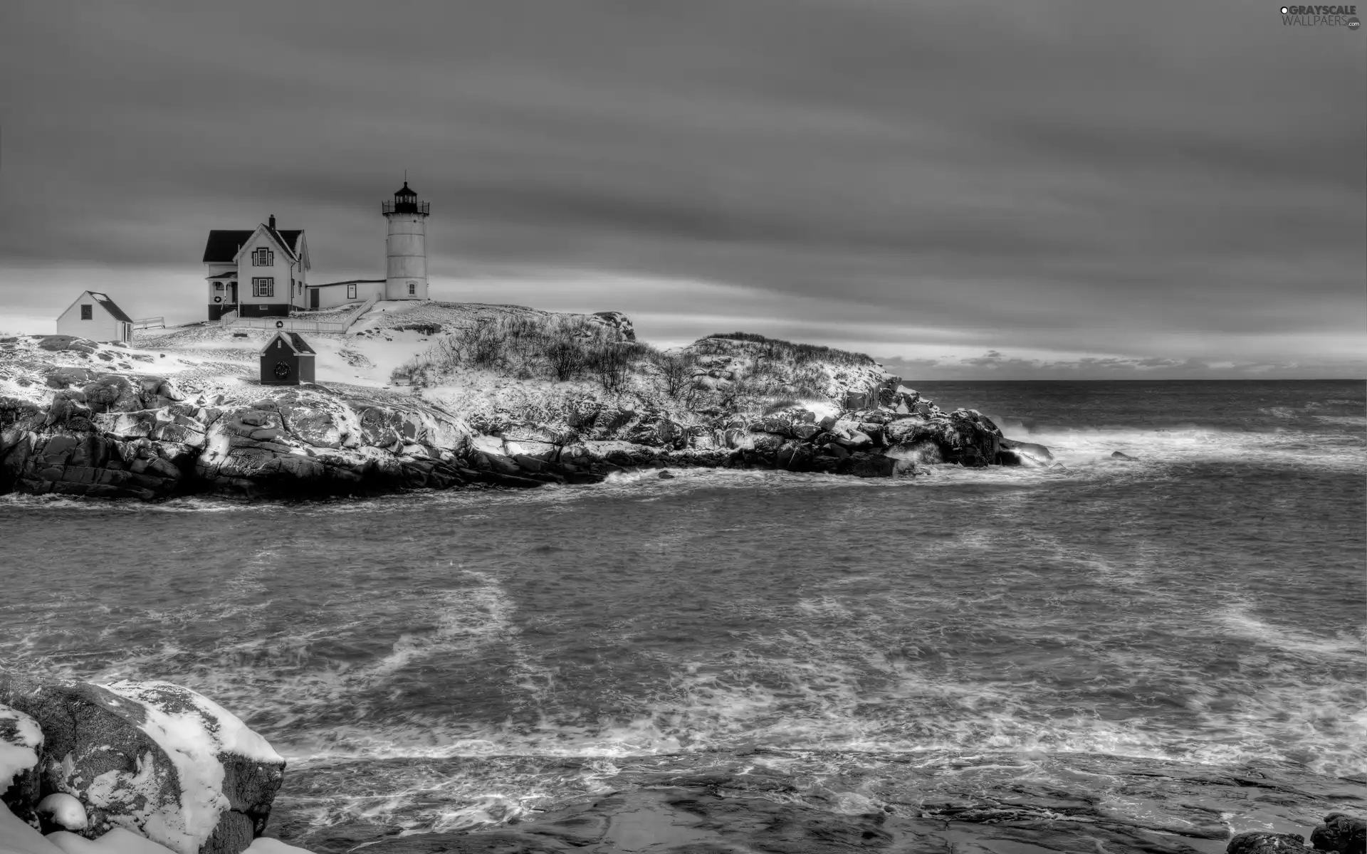sea, Lighthouse, maritime, Island