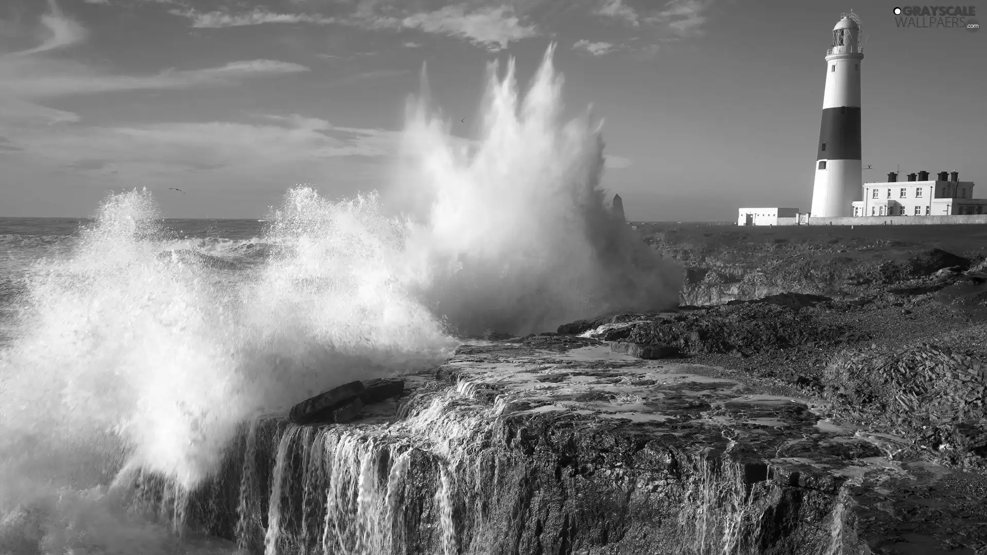 sea, Lighthouse, maritime, Waves