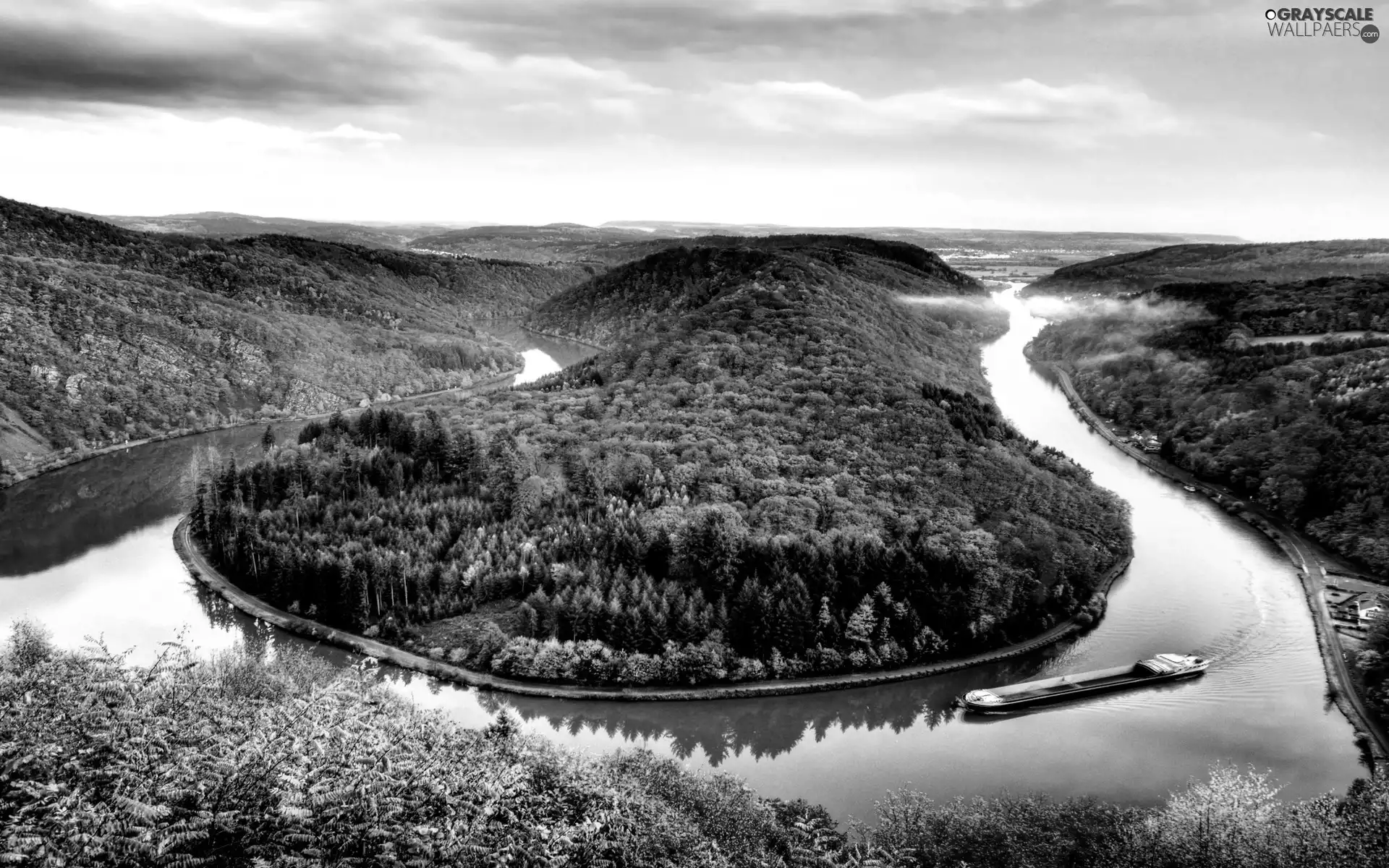 meander, autumn, viewes, River, trees