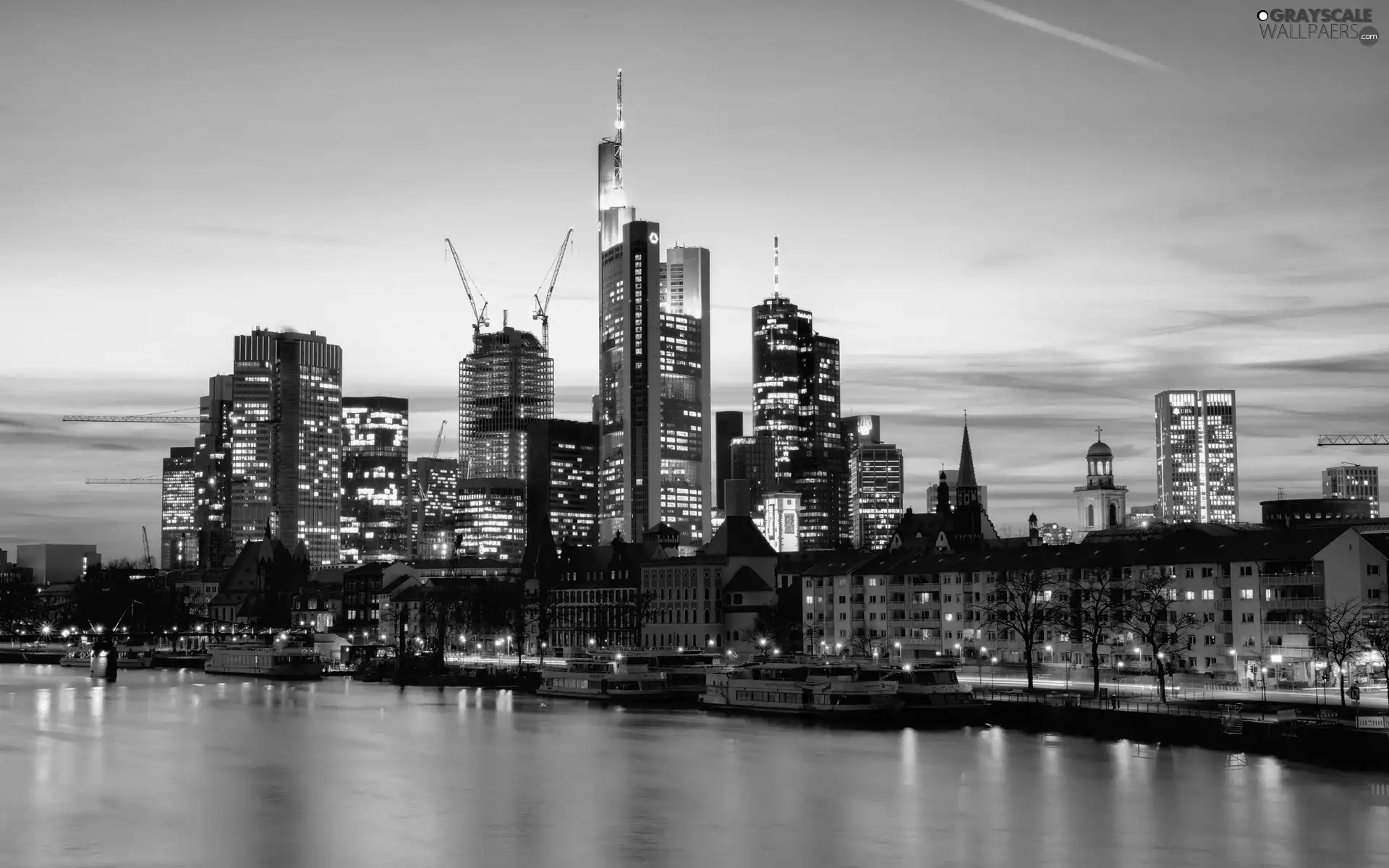 Menem, Frankfurt, men, panorama, River, by