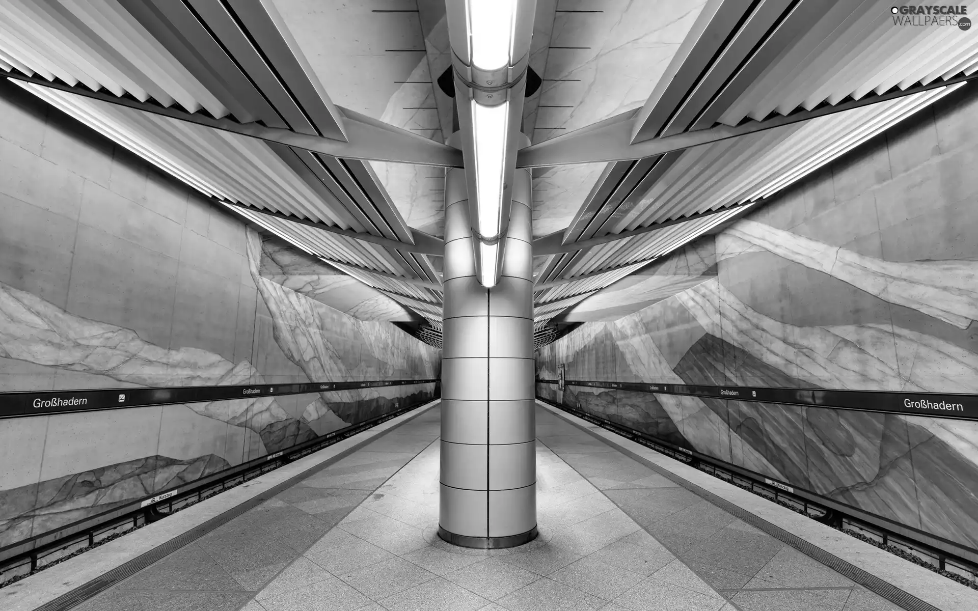 Column, station, metro, platform