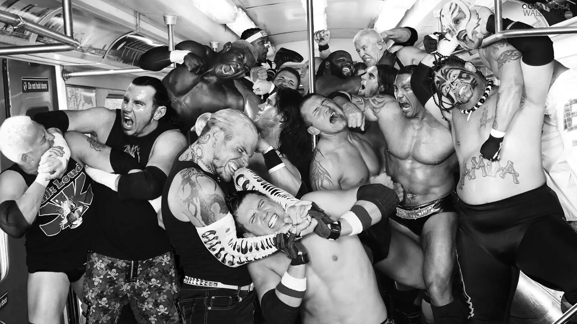 Wrestling, crowd, metro, players