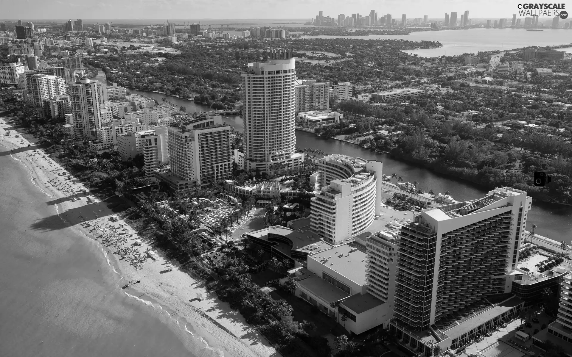 Miami, Floryda, Beaches, Ocean, skyscrapers