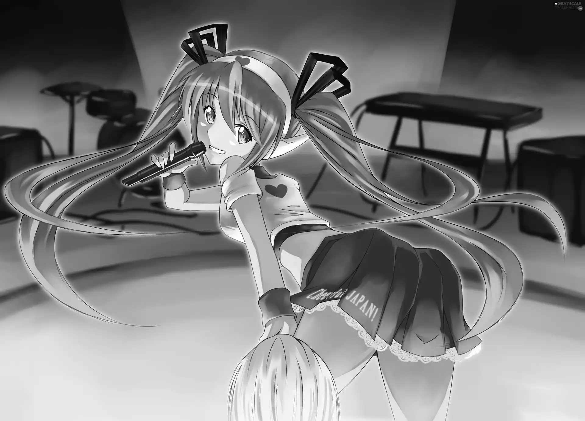 pompons, Hatsune Miku, Mike