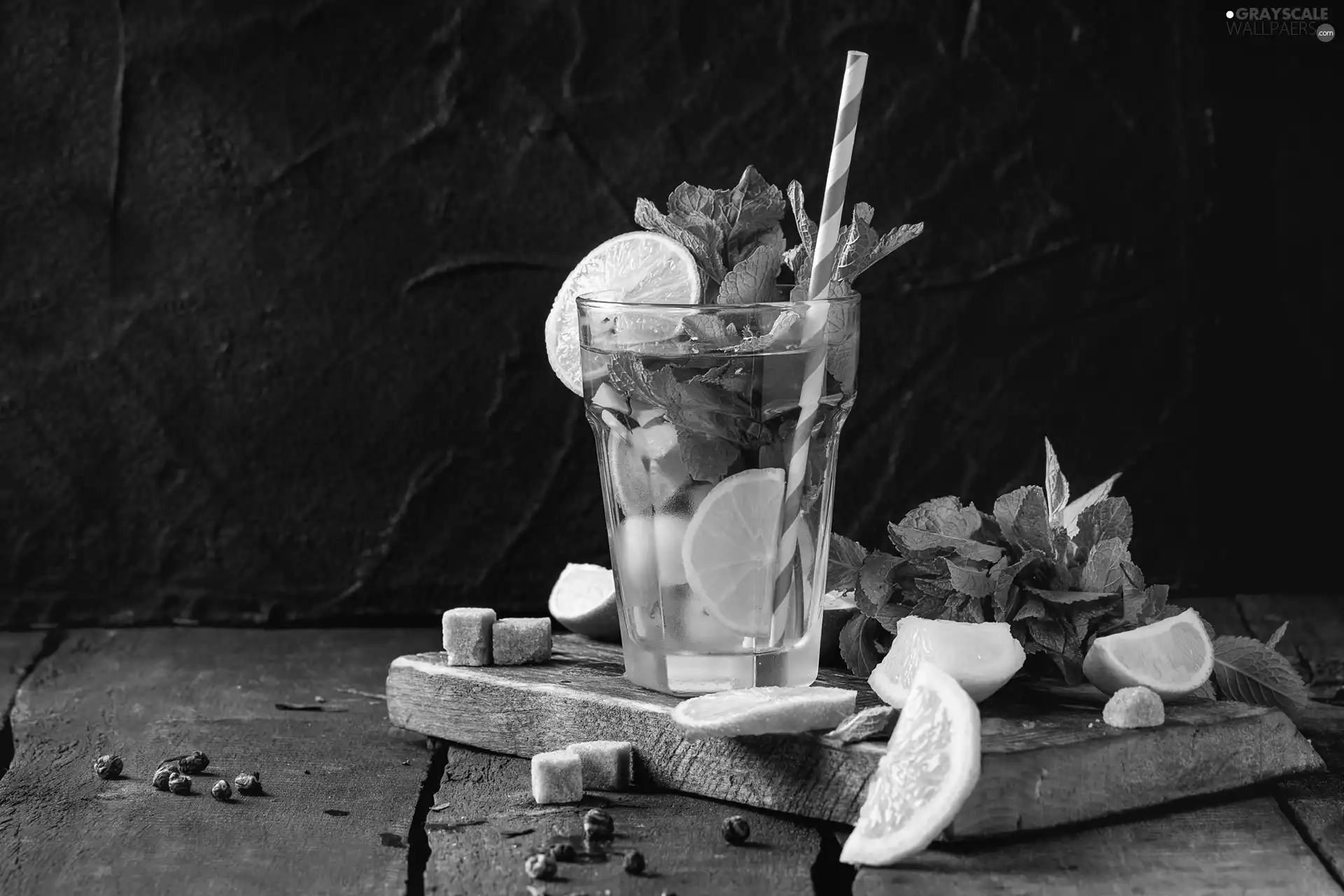 mint, drink, lemons