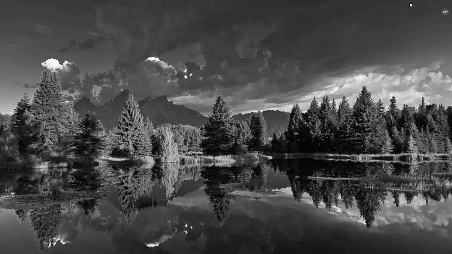 Mountains, reflection, Mirror, lake