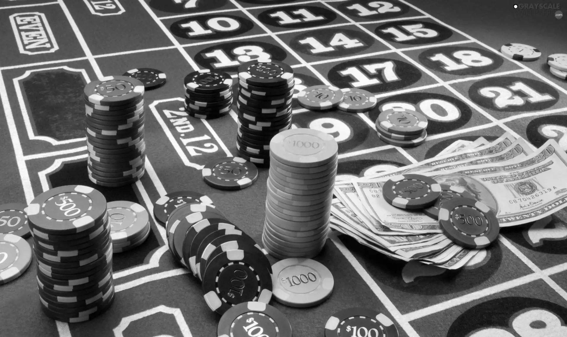 Counters, money
