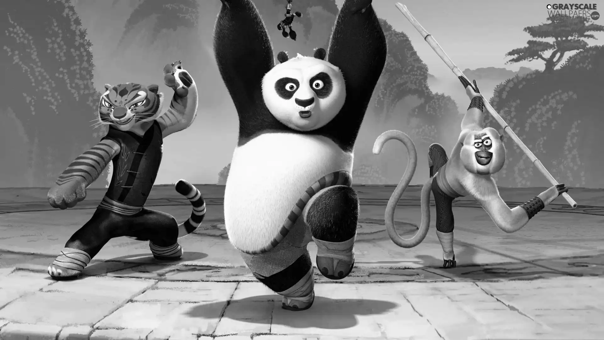 tiger, Monkey, dance, zpabda, Kung Fu Panda