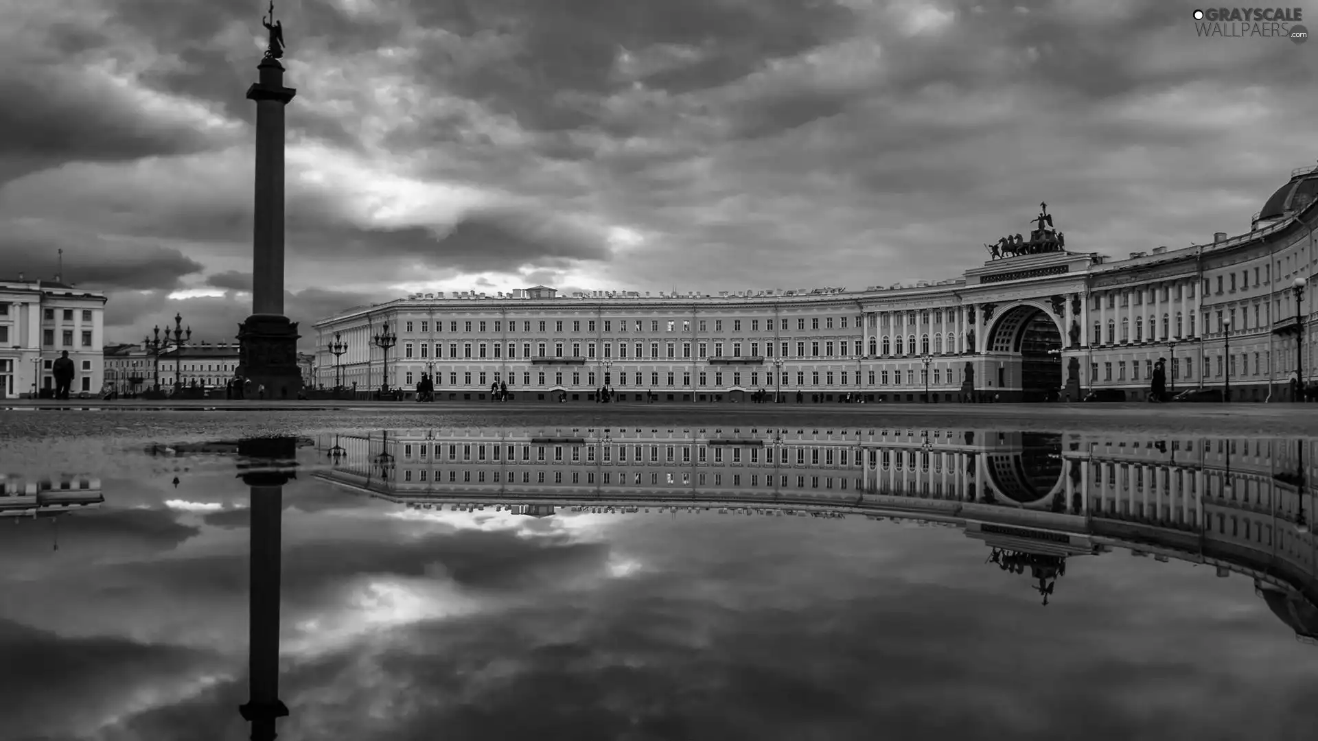 Monument, water, St. Petersburg, square, Russia