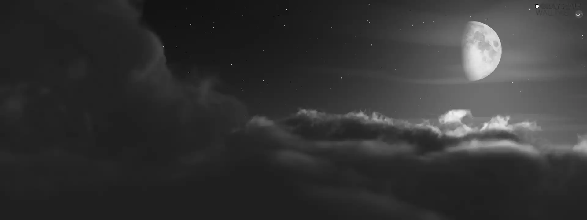 moon, Sky, clouds