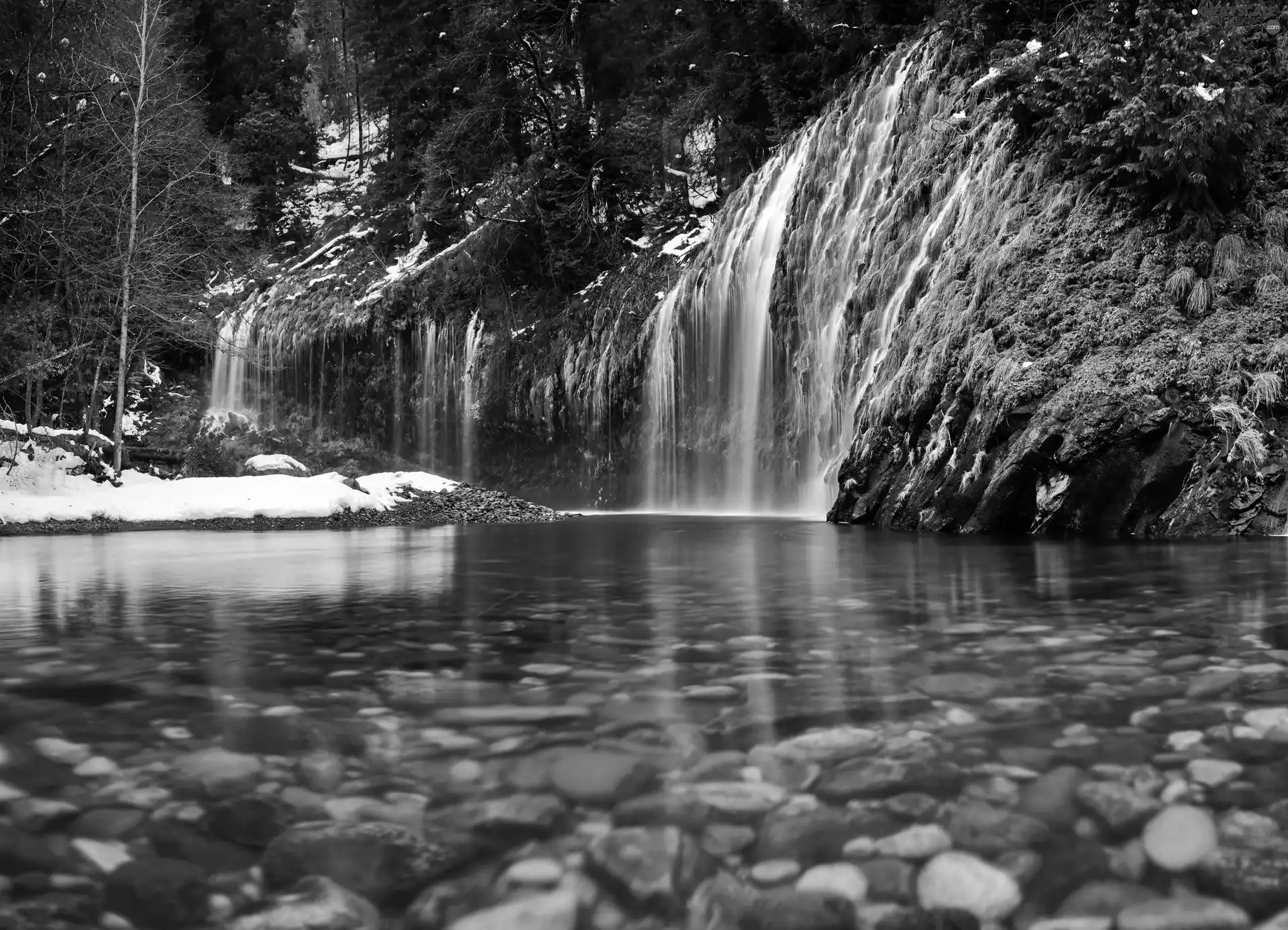 Sacramento, forest, Mossbrae, California, waterfall, River