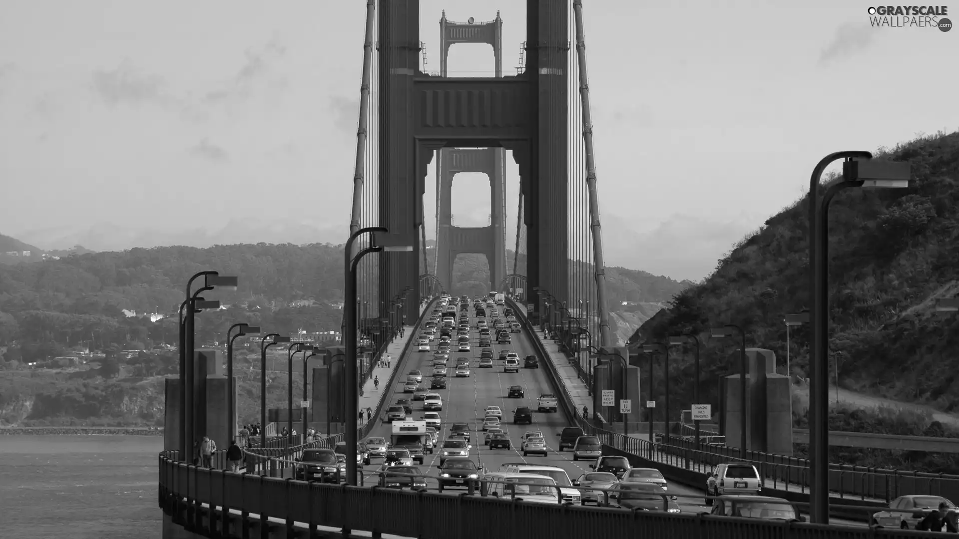 motion, street, Golden Gate, cars, bridge