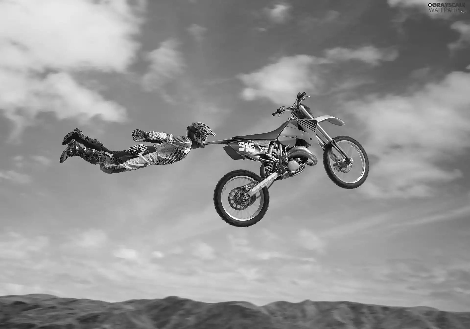 Funny, a man, motor-bike