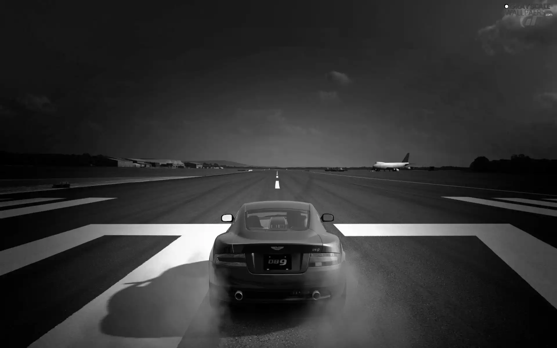 motor car, DB9, belt, starting, airport