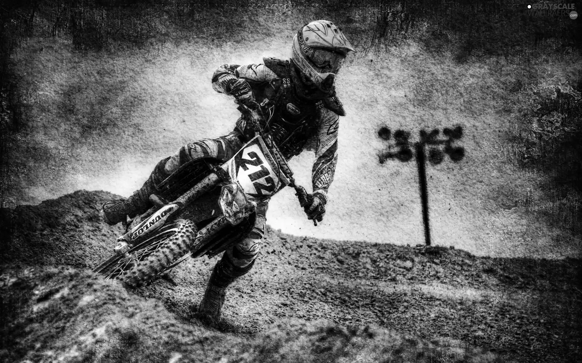 Motocross, a man, Motorbike