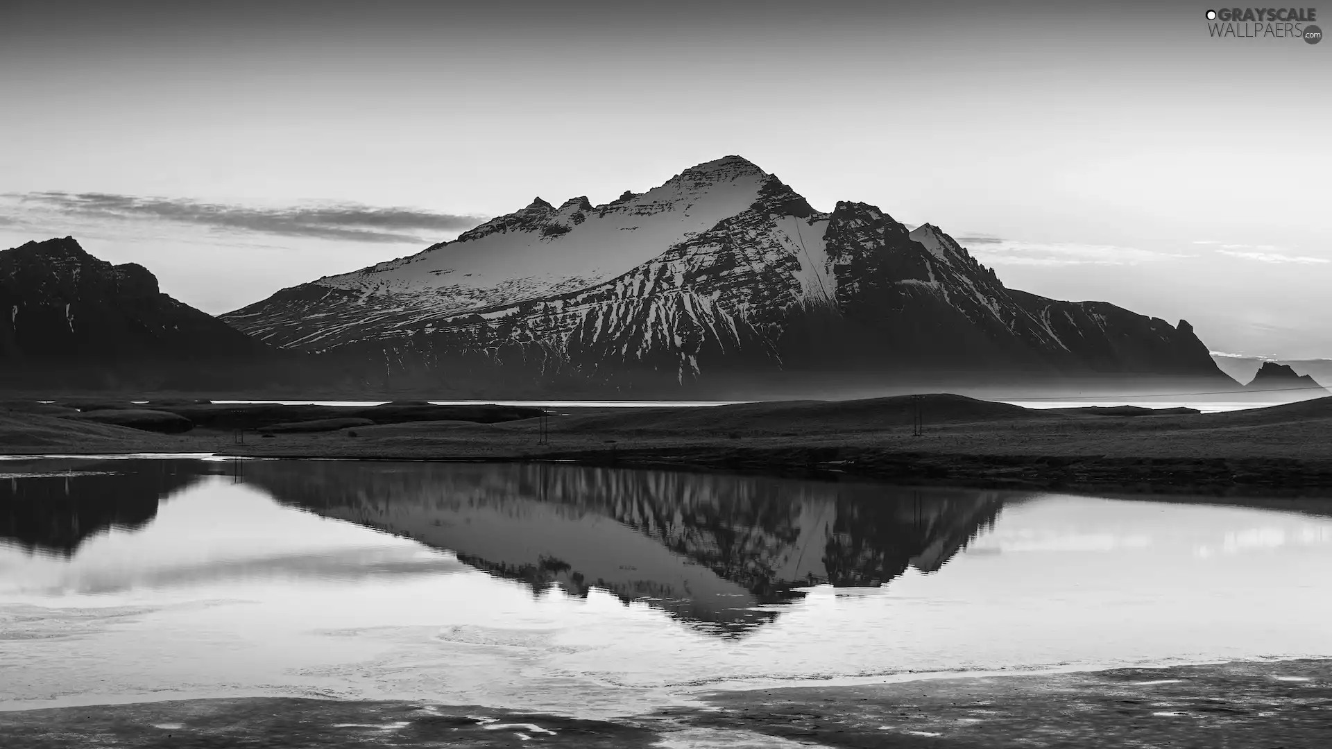 reflection, iceland, Stokksnes Beach, Great Sunsets, Vestrahorn mountain