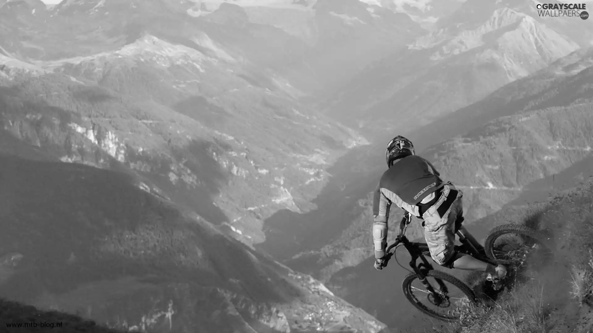 Mountains, cyclist, Bike