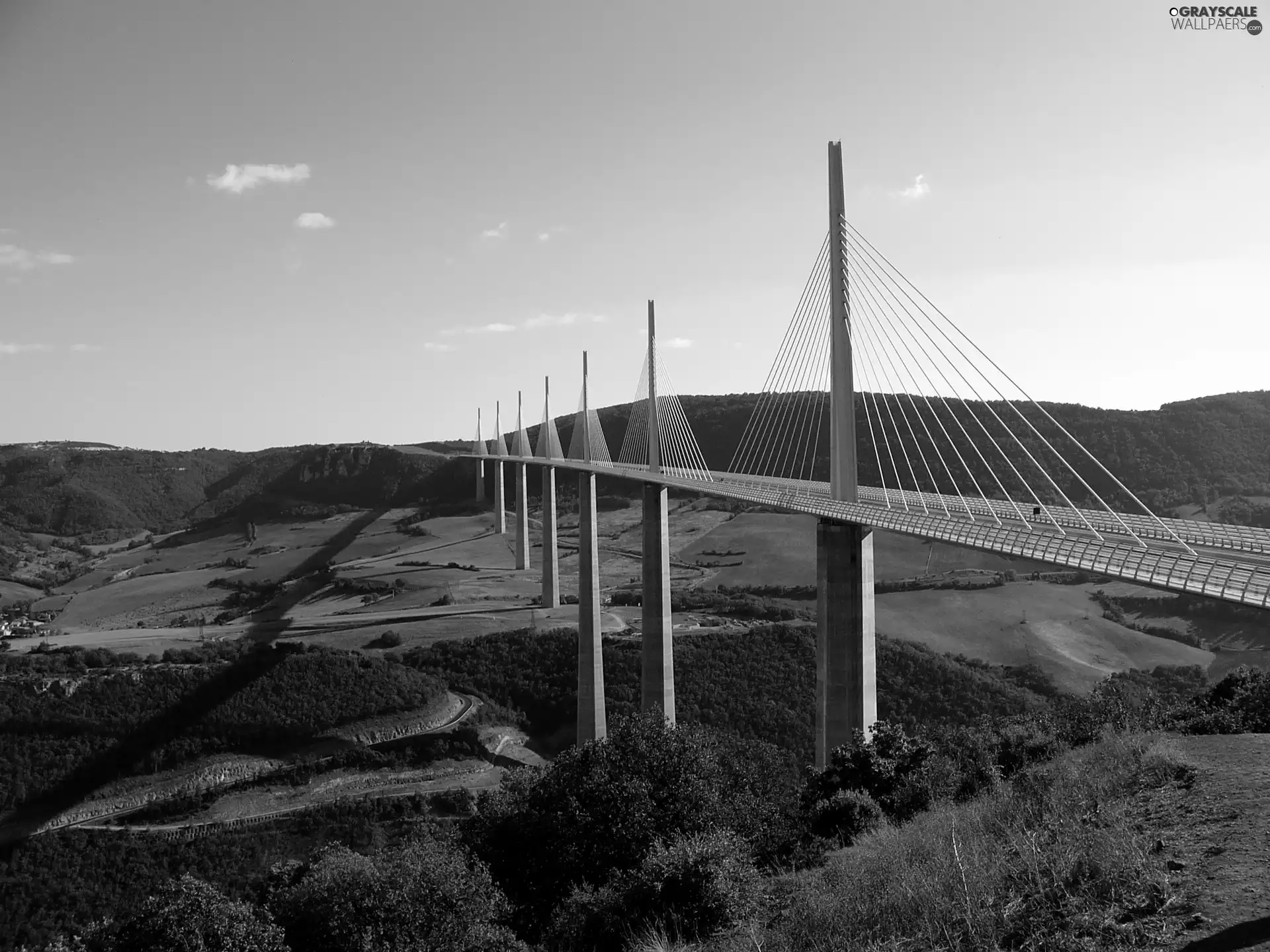 bridge, Mountains