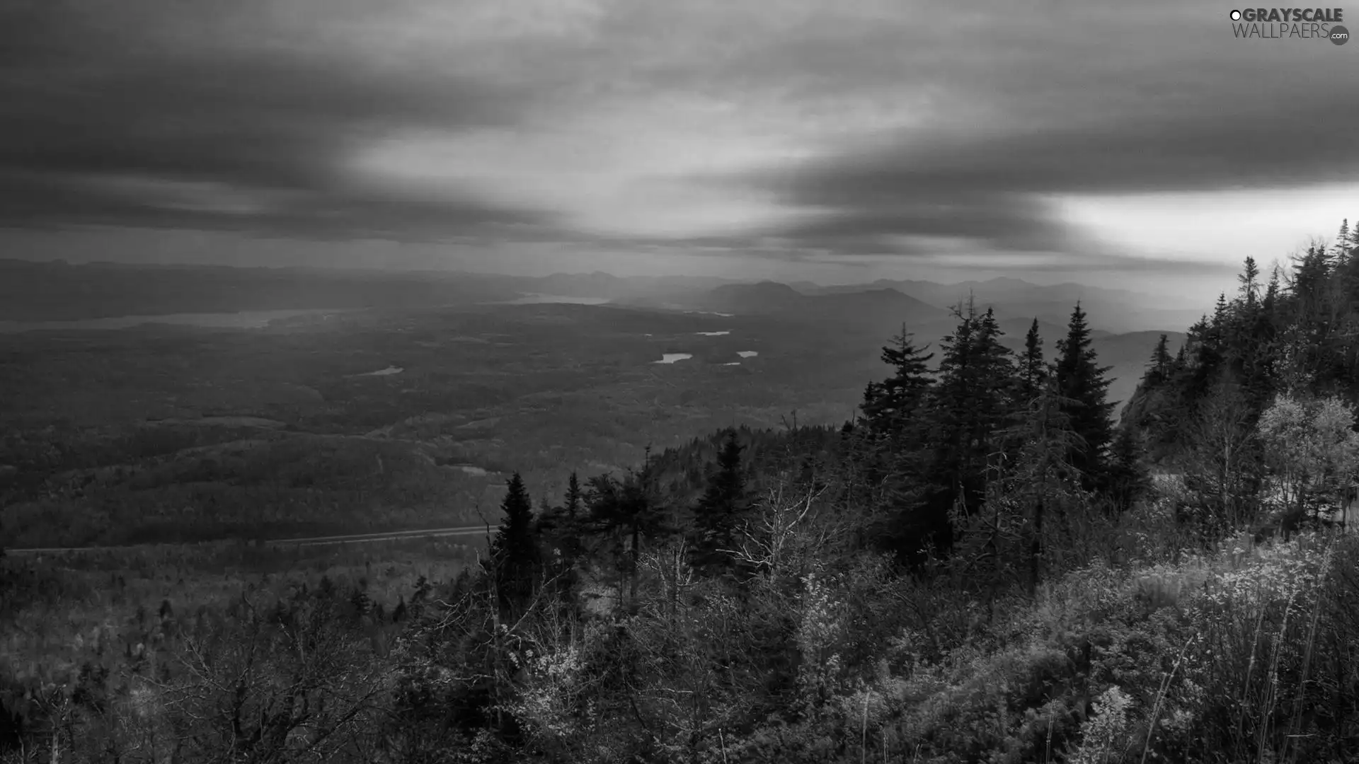 Clouds, slopes, Mountains, Sky