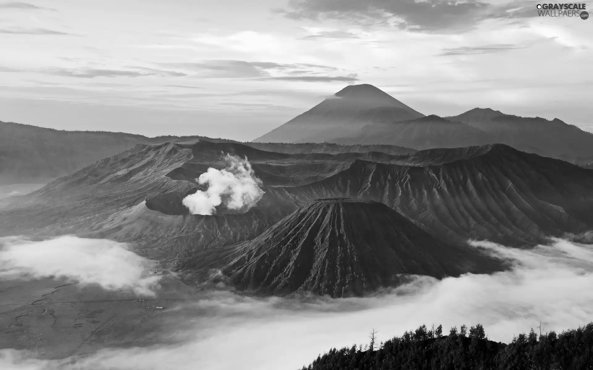 Mountains, Fog, Island, indonesia, java