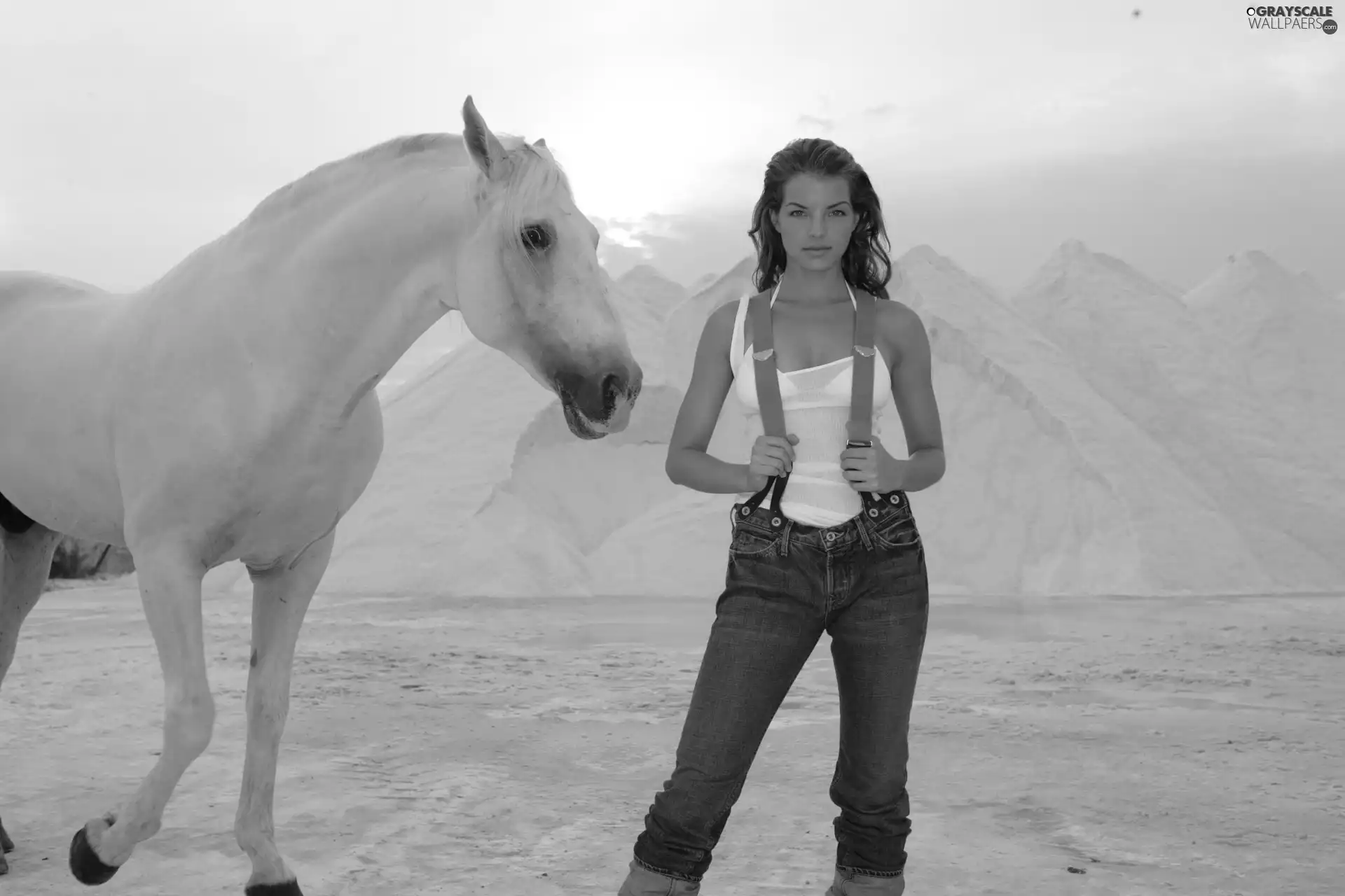 Mountains, Women, Horse