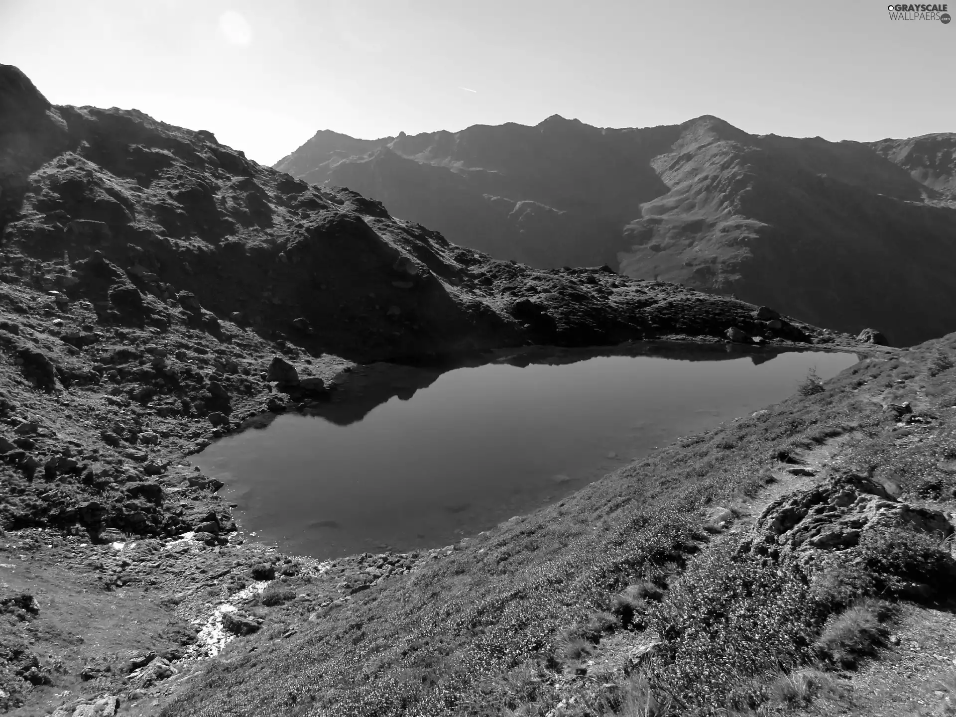 lake, Mountains