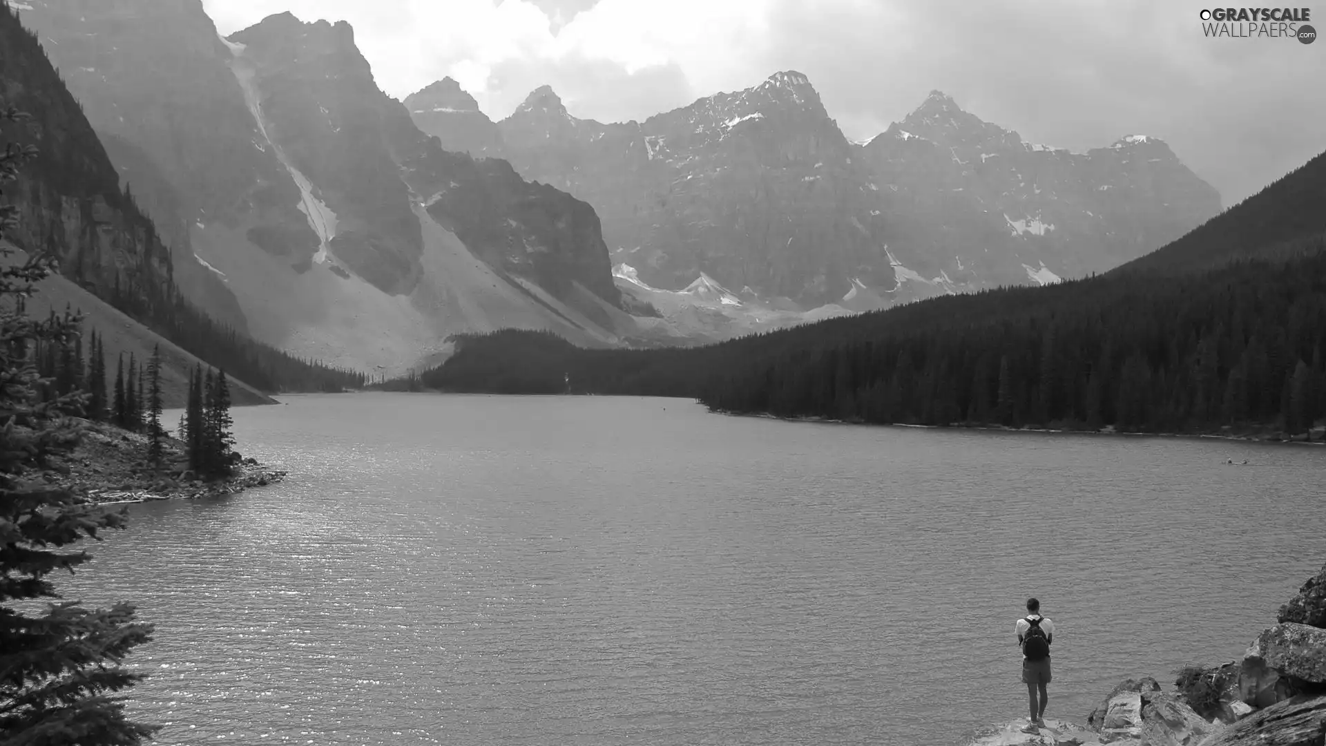 Mountains, blue, lake