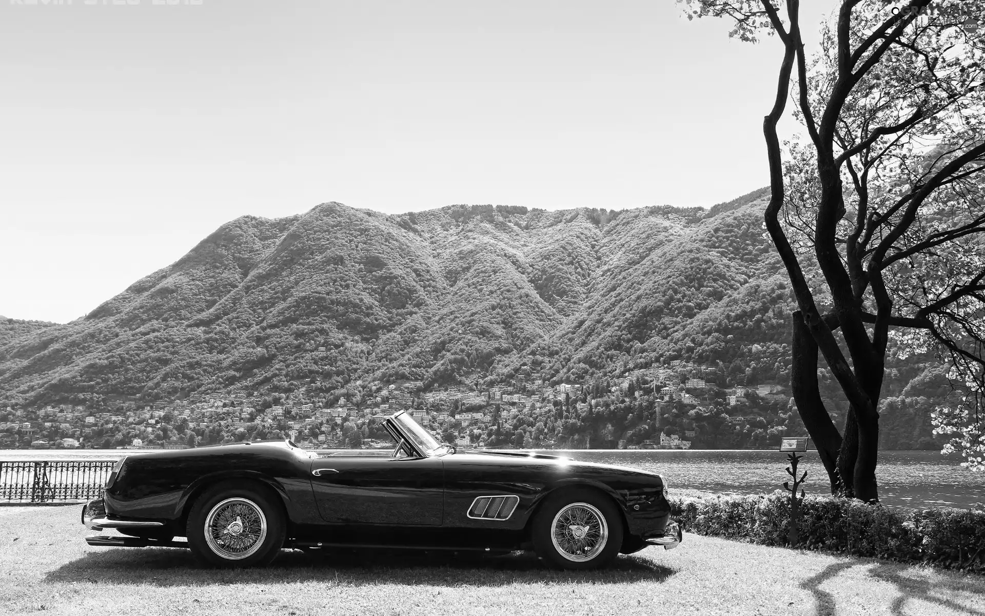 Mountains, lake, 250GT, 1961, Ferrari