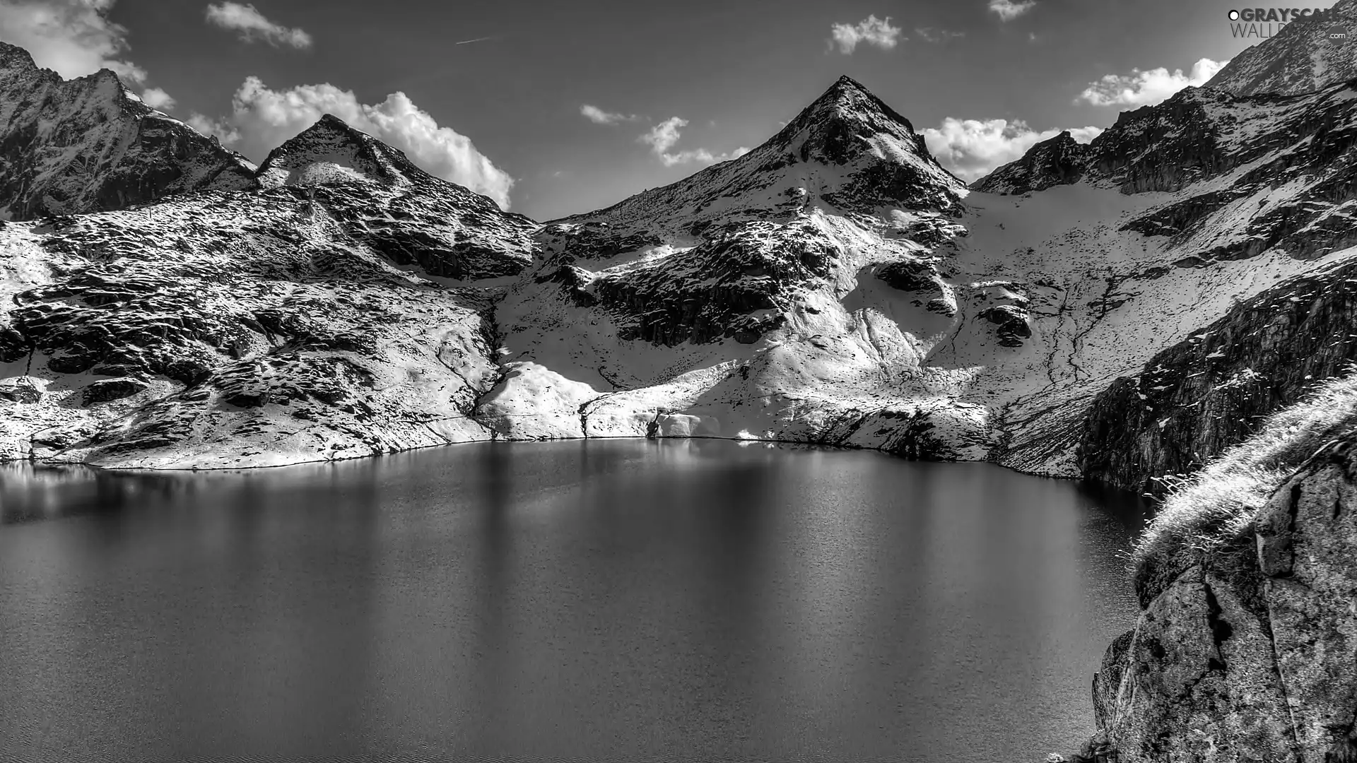 Mountains, lake, Ötztal, Alps