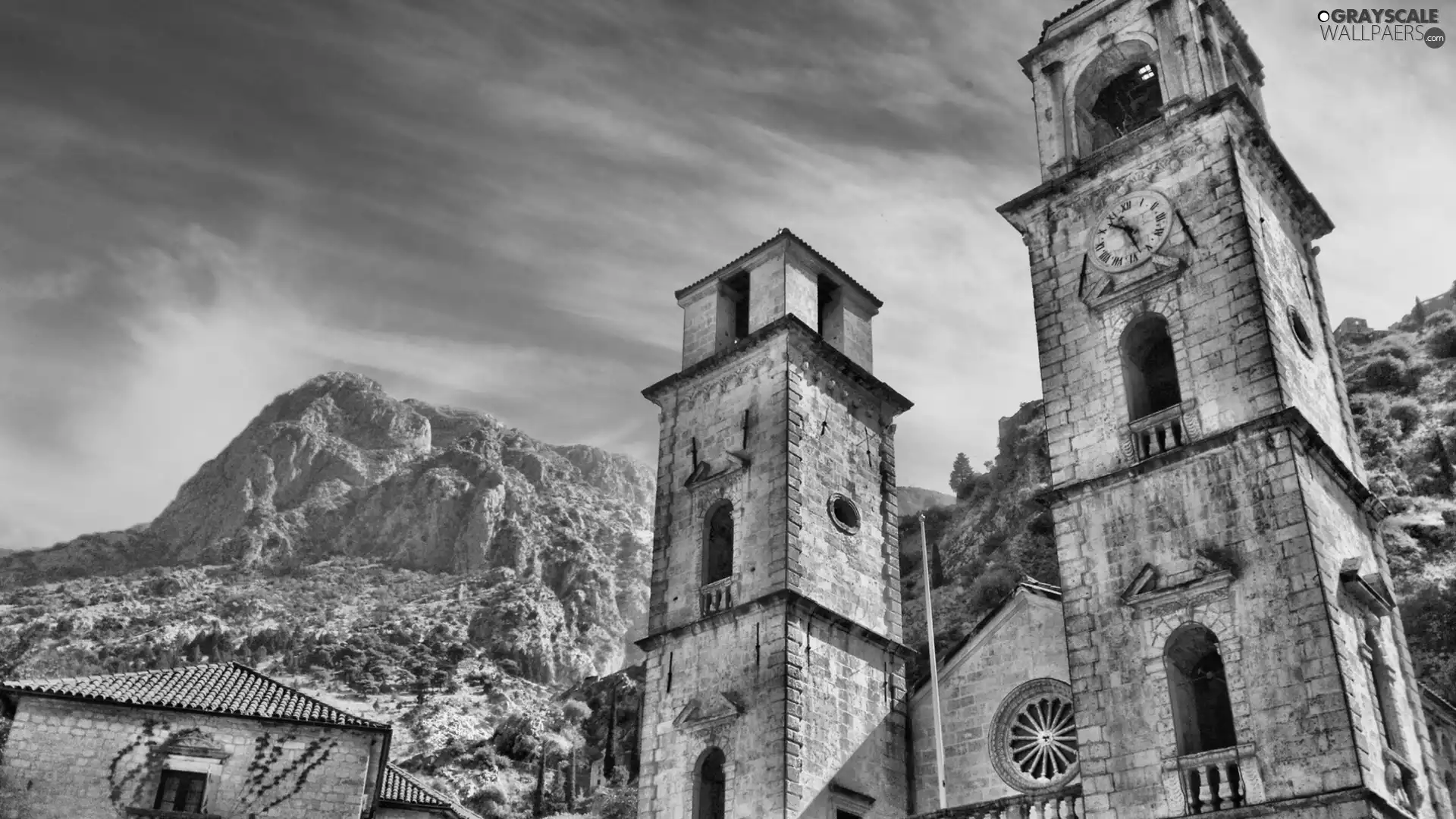 Montenegro, palace, Mountains, Kotor