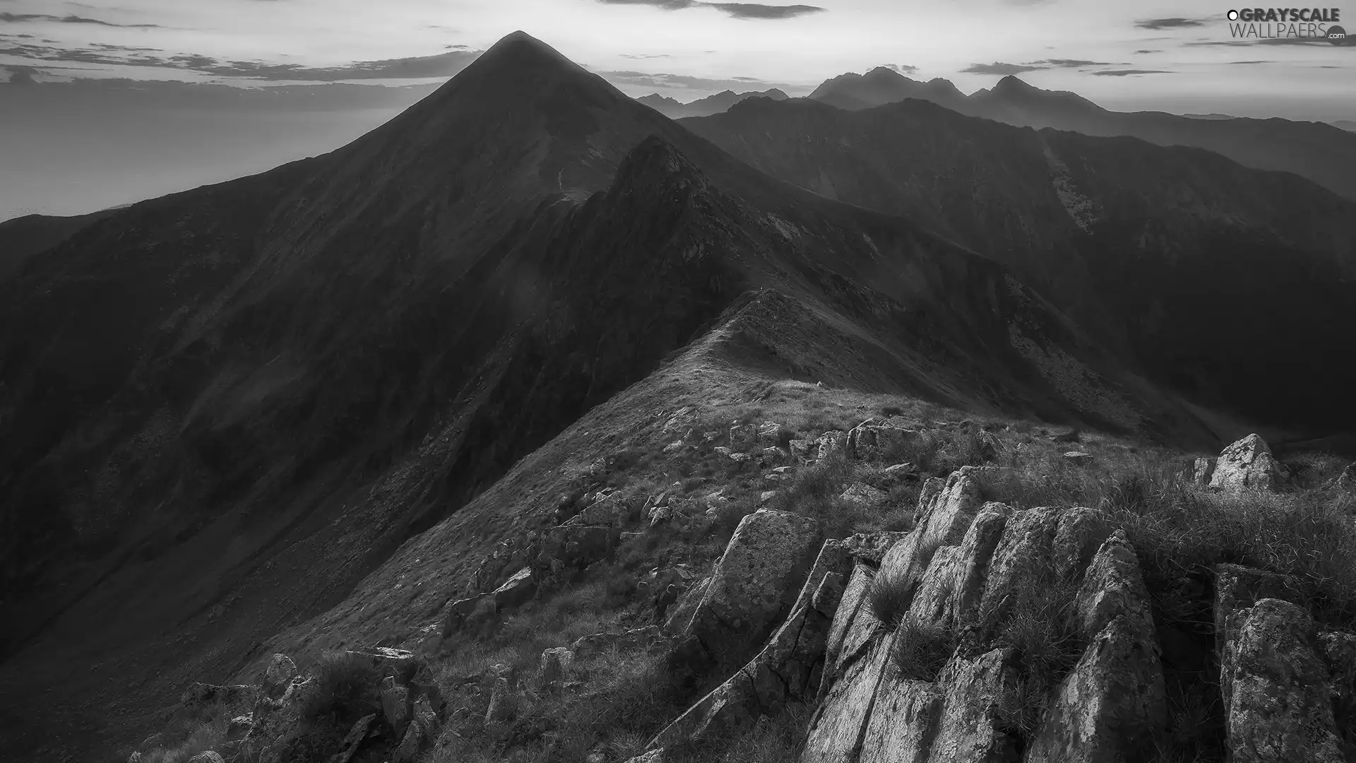 peaks, Great Sunsets, Mountains