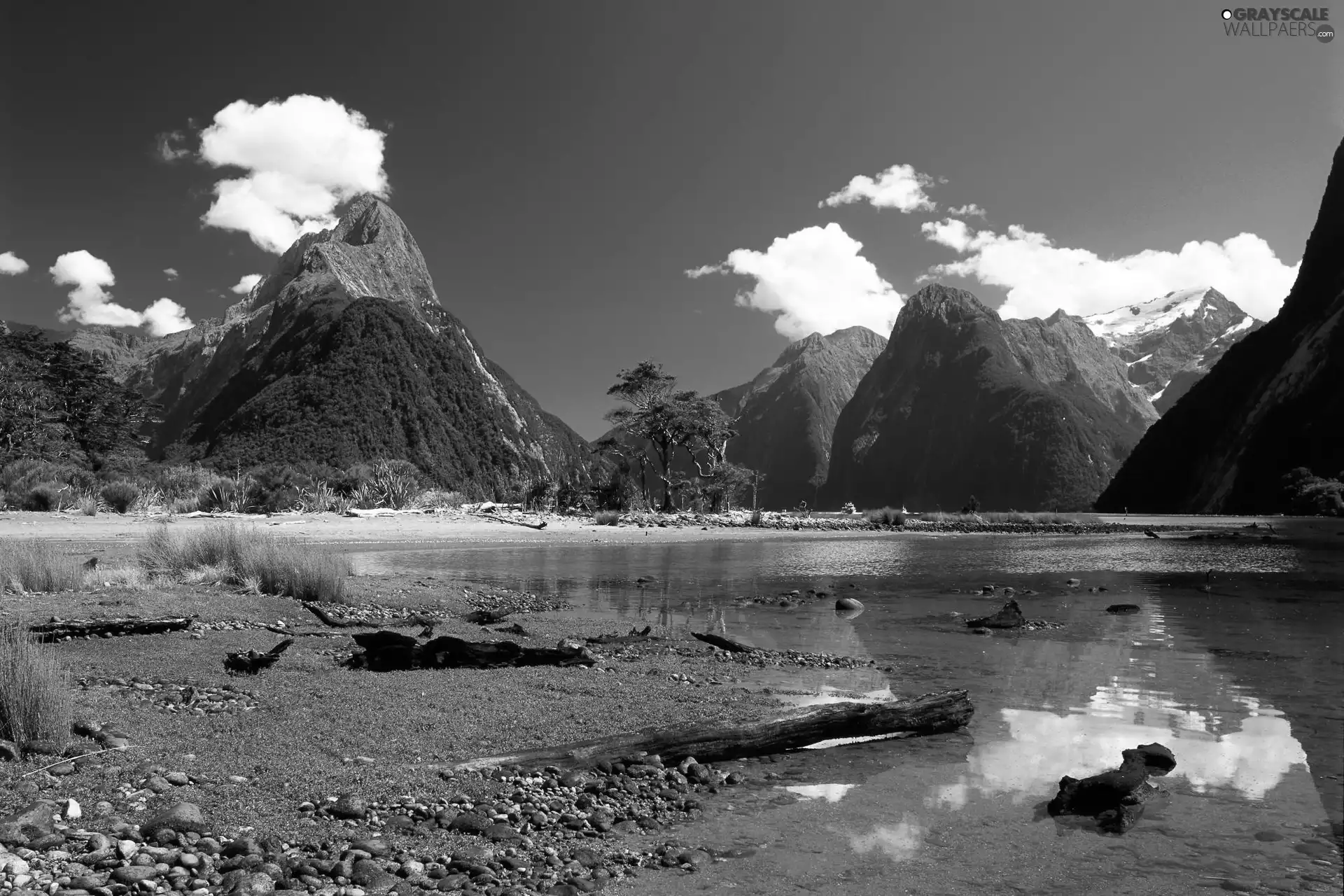 Mountains, River, pebbles