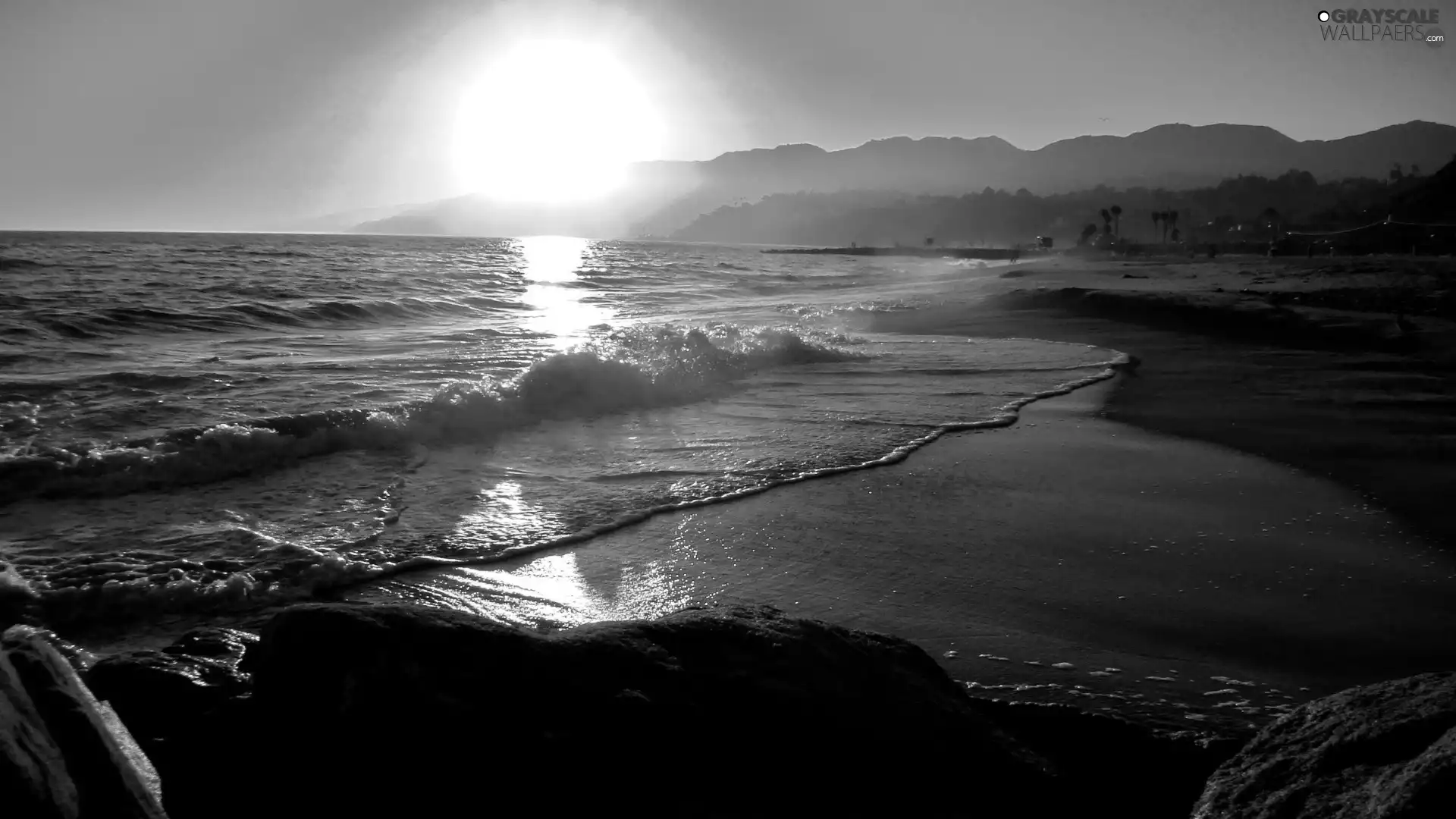 sea, Coast, Mountains, Beaches
