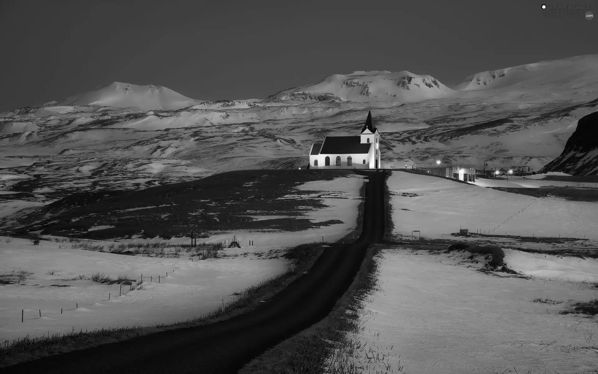 Mountains, Church, Way