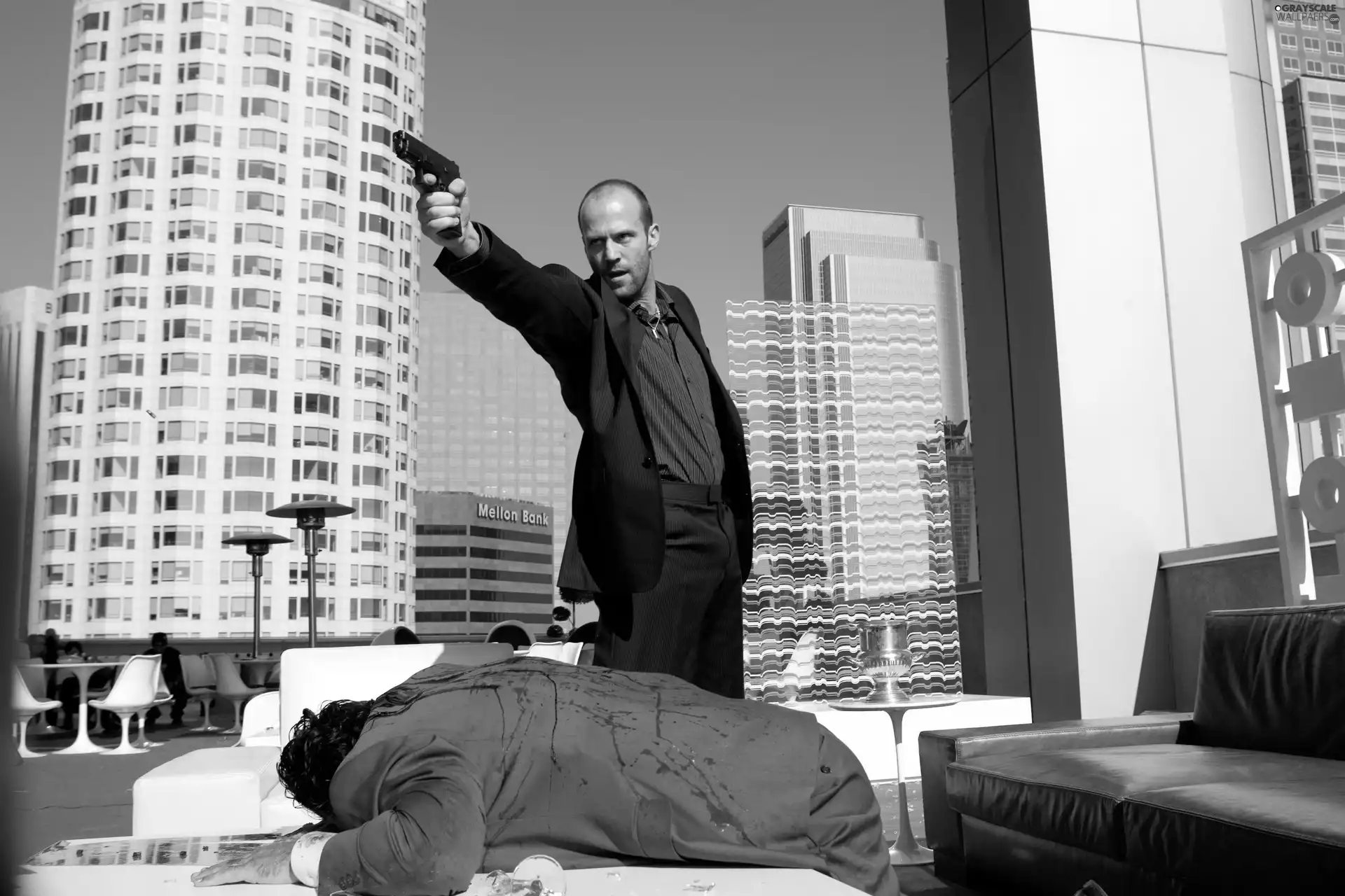 Jason Statham, Gun, murder, skyscrapers