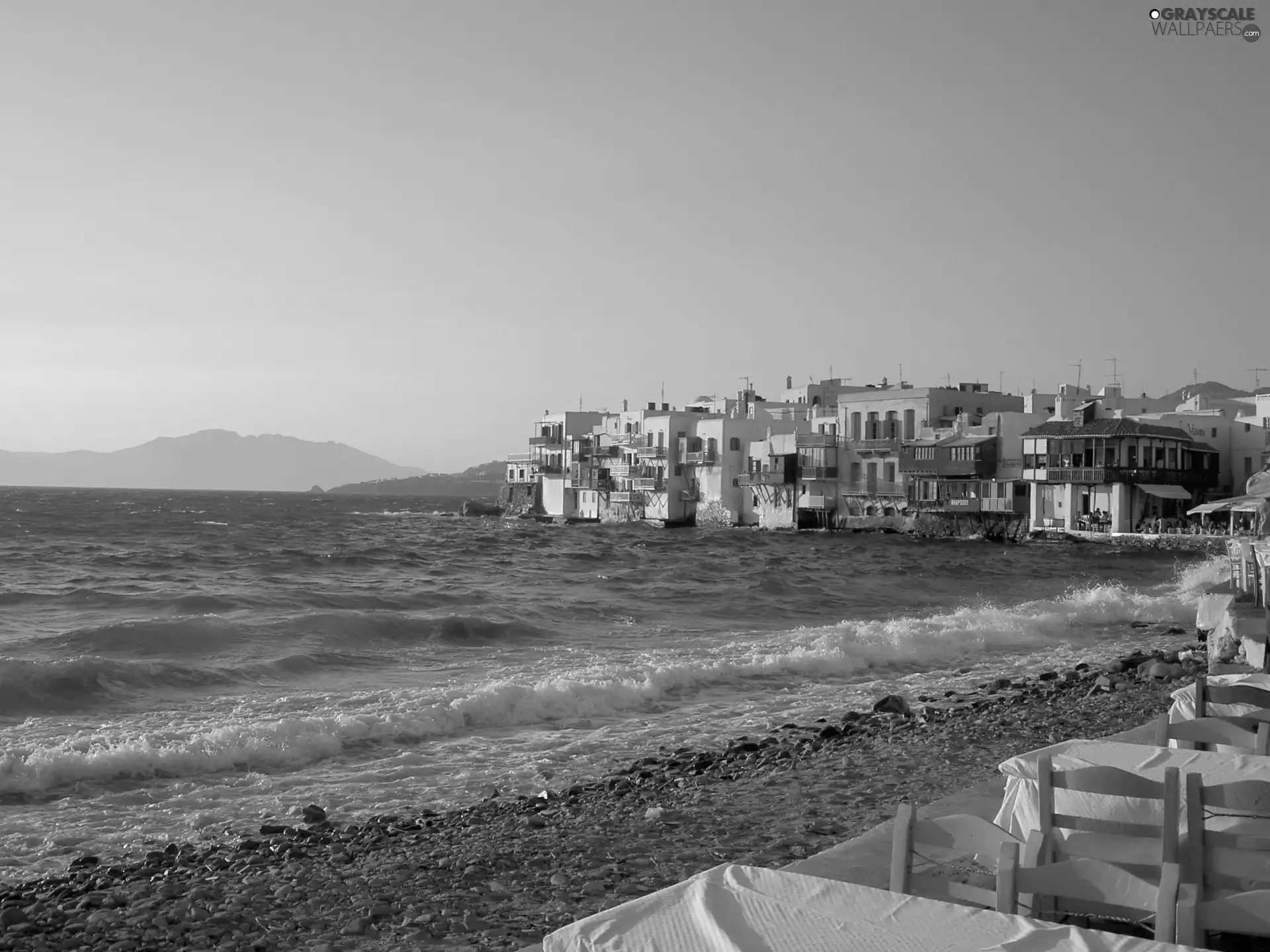 Mykonos, Greece, an, coast, Town