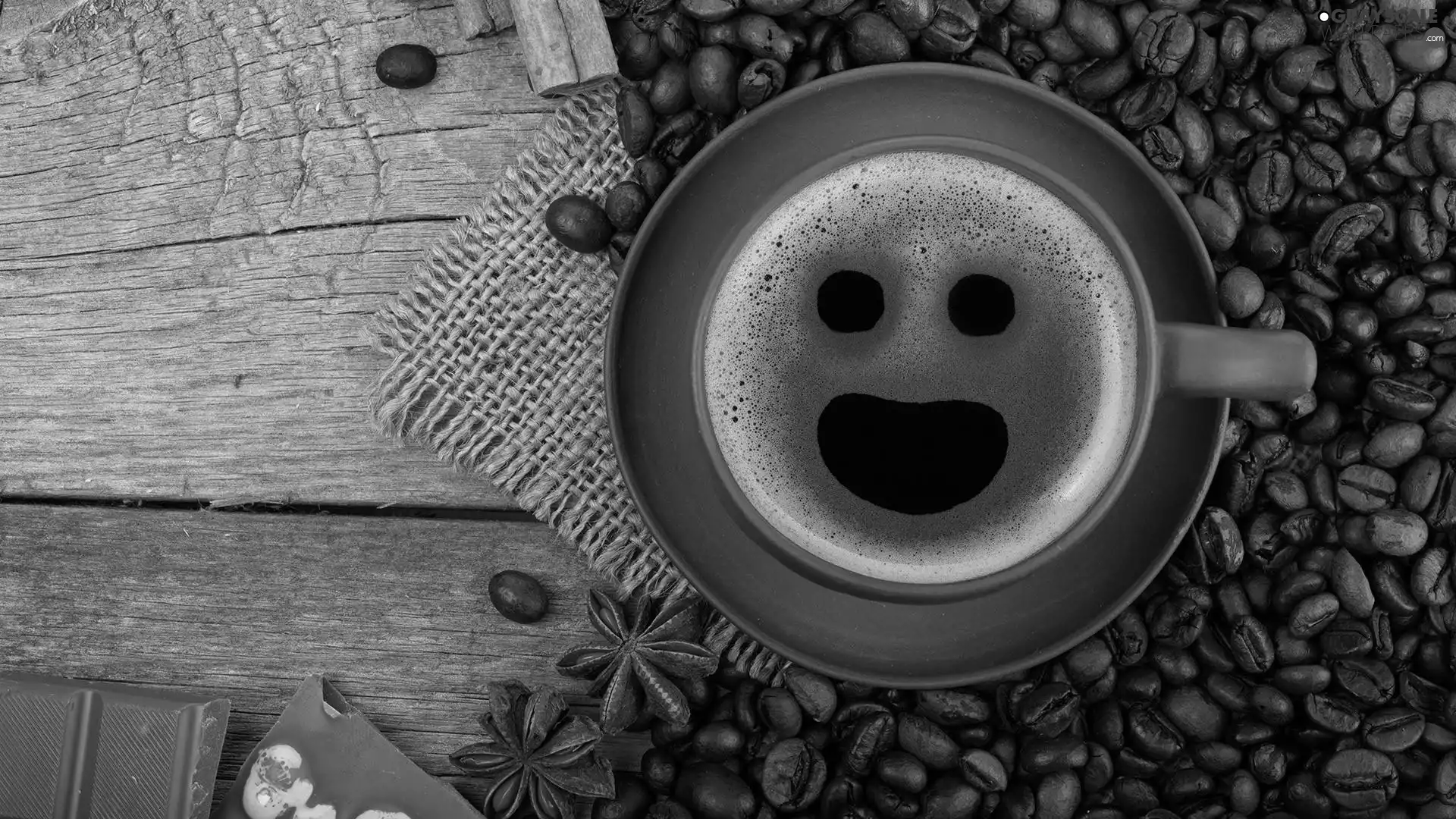 chocolate, cup, boarding, grains, coffee, napkin, Smile