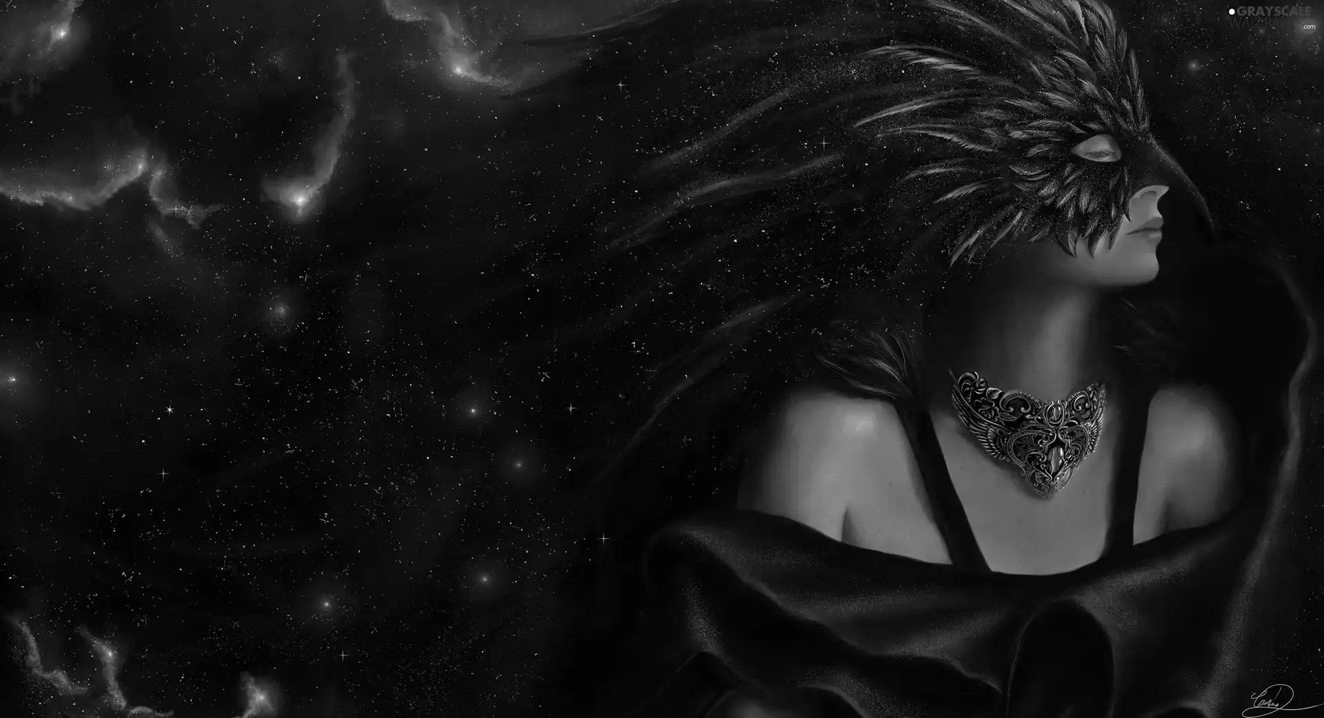 Necklace, Women, Mask